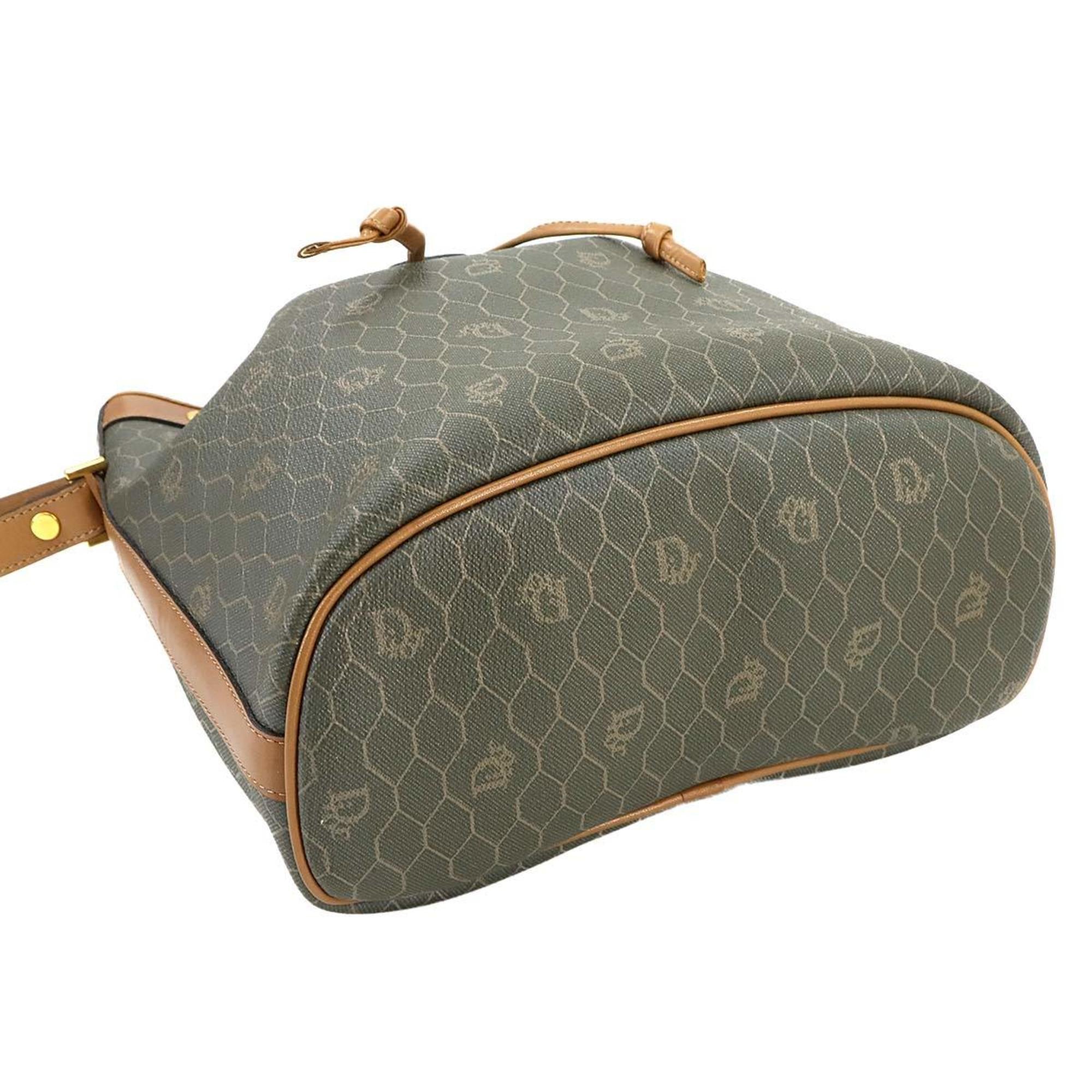 Christian Dior Brown Khaki Pvc Leather Shoulder Bag ()