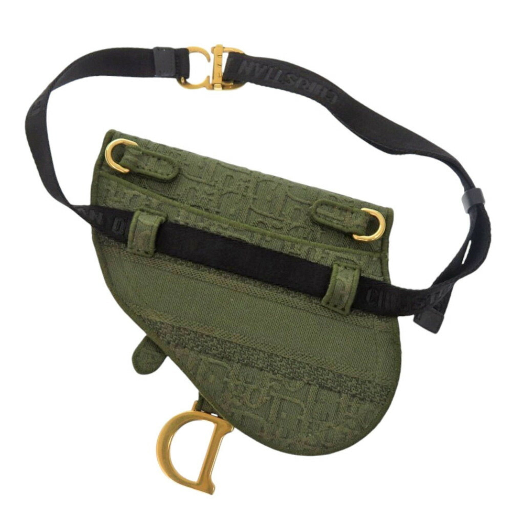 Christian Dior Khaki Canvas Fanny Pack Saddle Bag ()