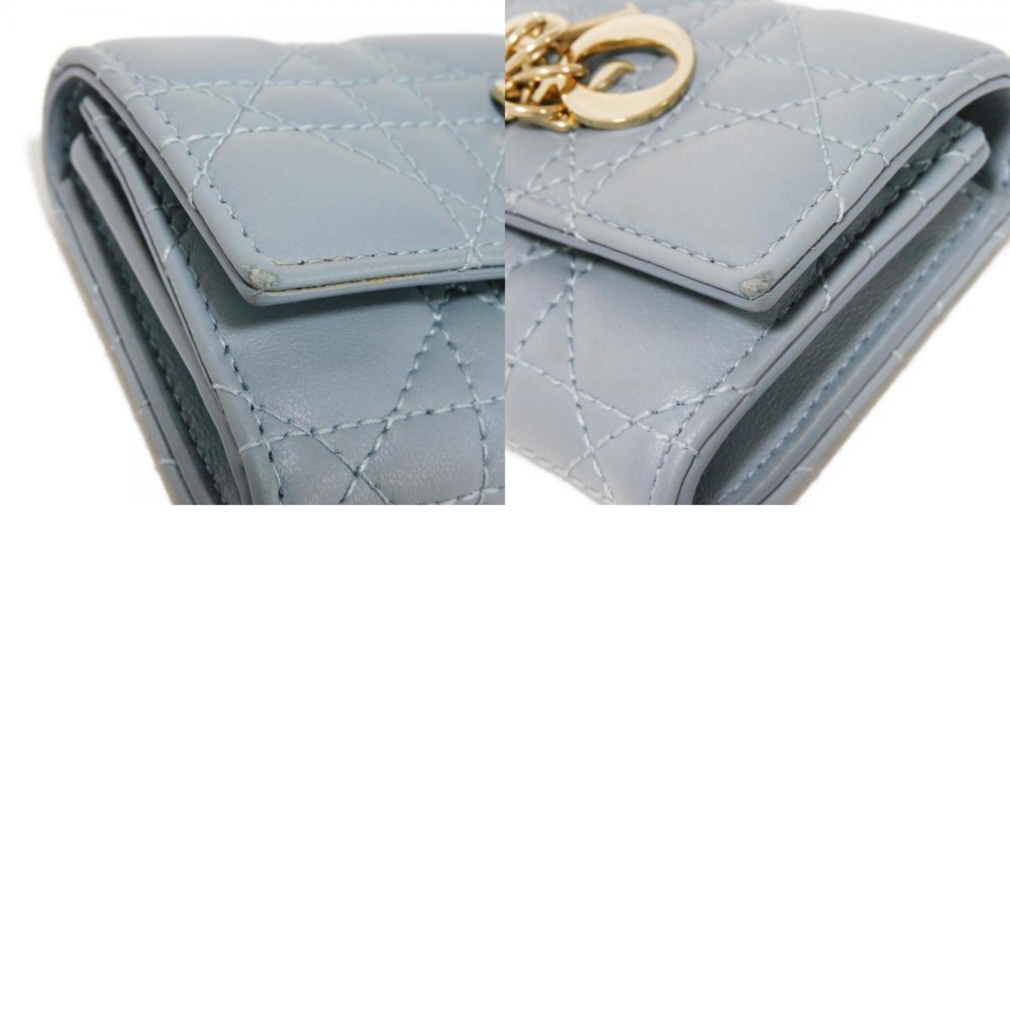 Christian Dior Gray Leather Wallet (Bi-Fold) ()