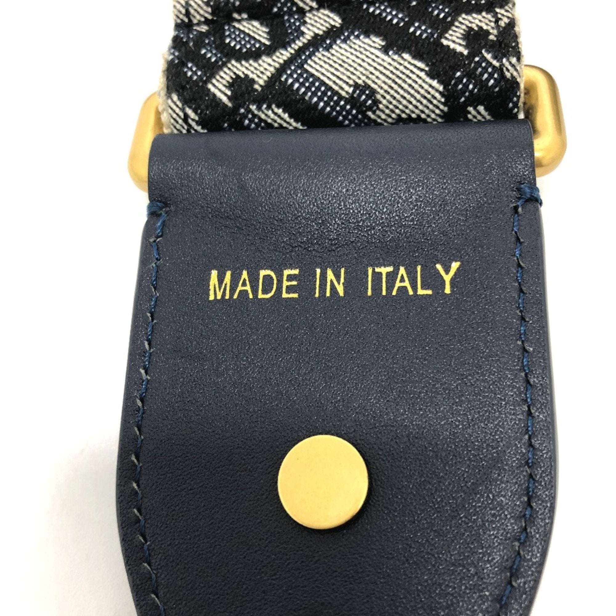 Christian Dior Navy Cloth Chain/Shoulder Wallet ()