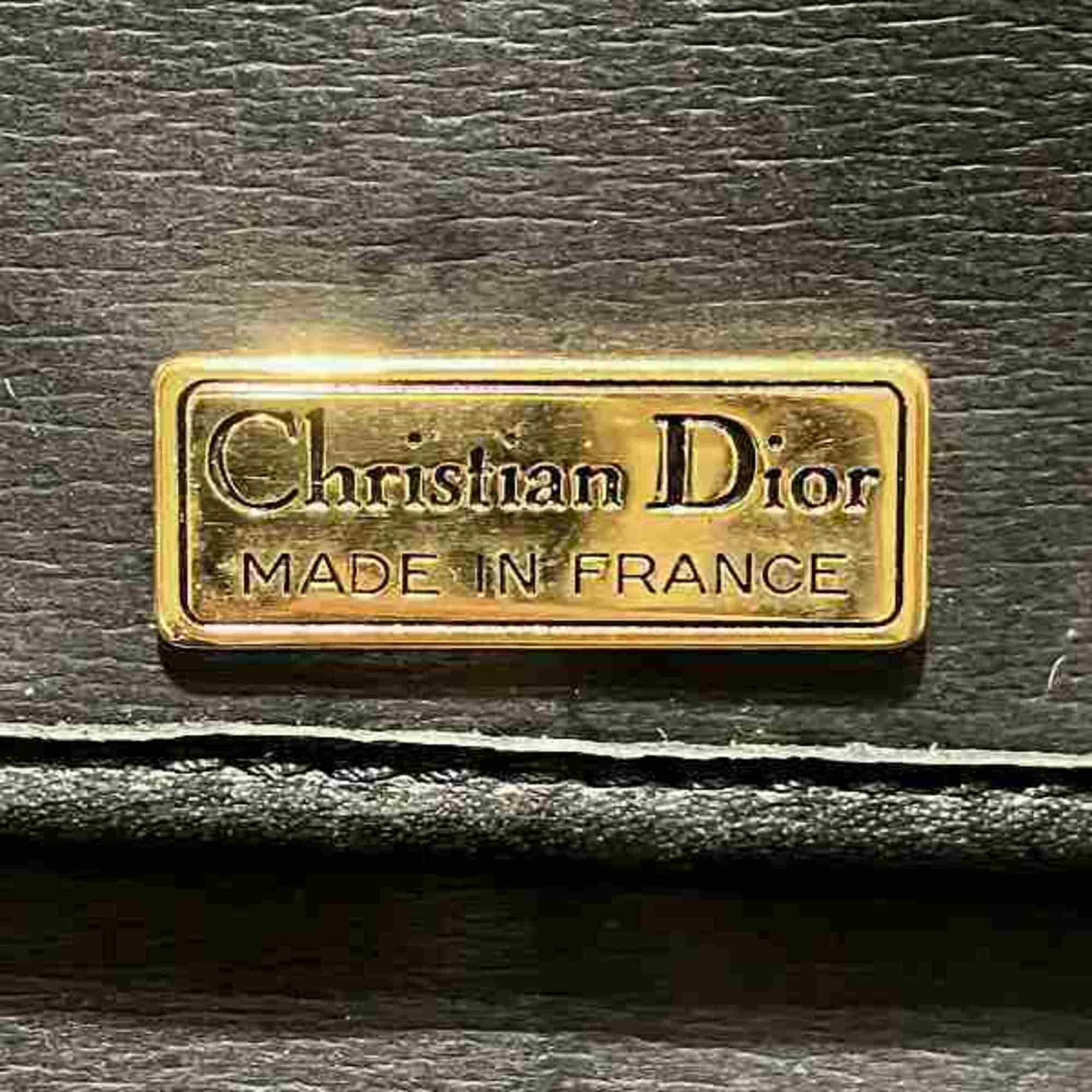 Christian Dior Black Leather Clutch Bag Shoulder Bag ()