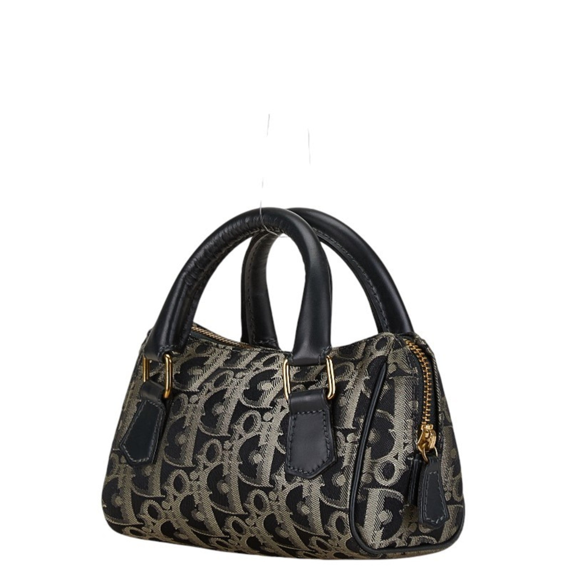 Christian Dior Navy Canvas Leather Handbag ()