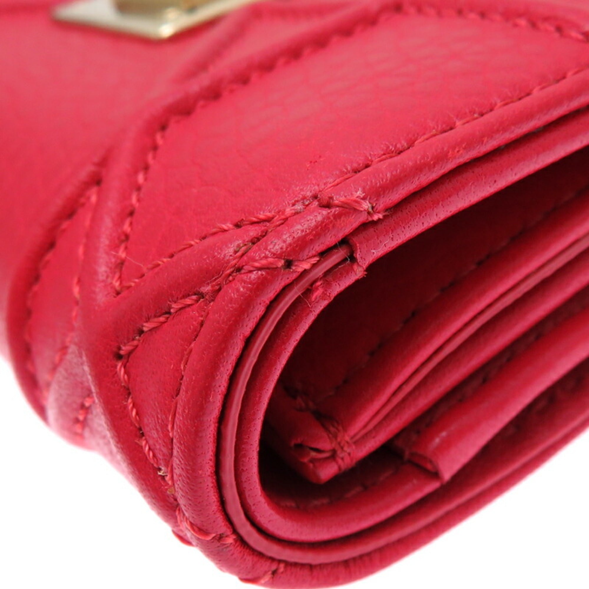 Christian Dior Red Color Leather Wallet (Tri-Fold) ()
