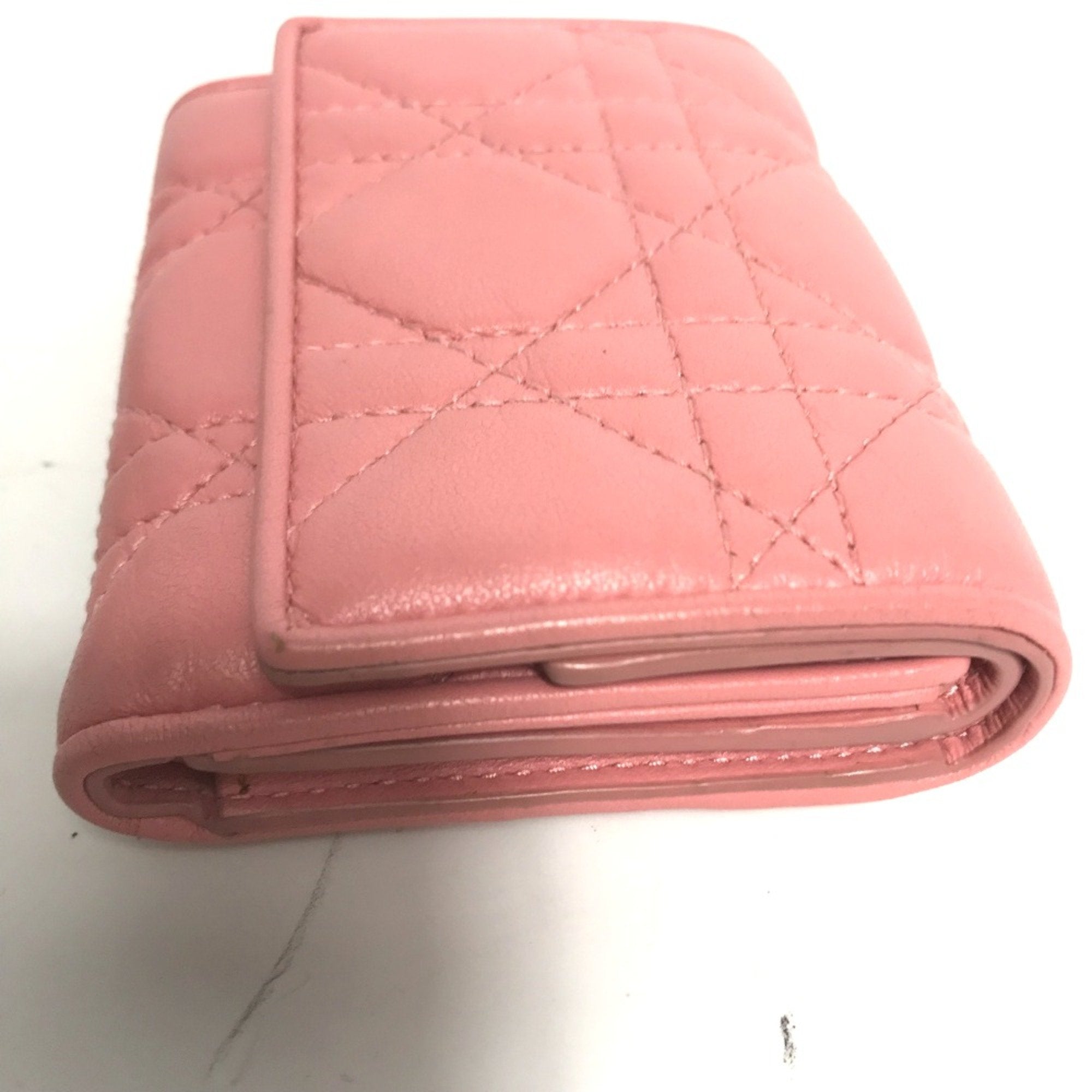 Christian Dior Pink Leather Wallet (Tri-Fold) ()