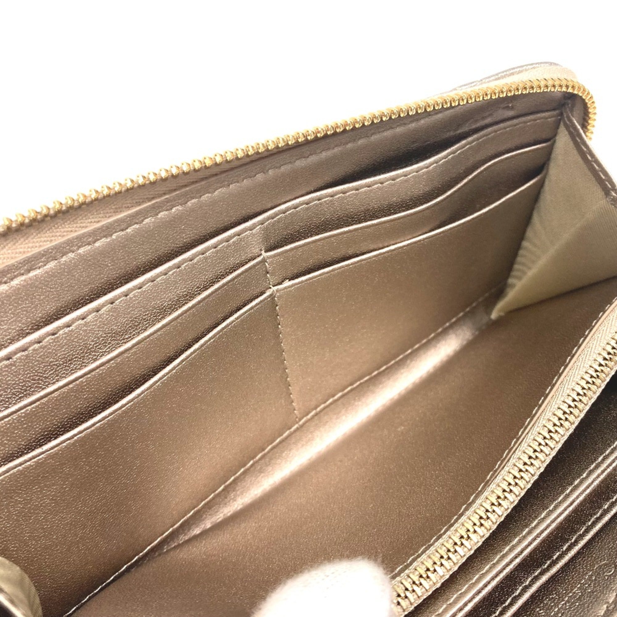 Christian Dior Gold Leather Long Wallet (Bi-Fold) ()