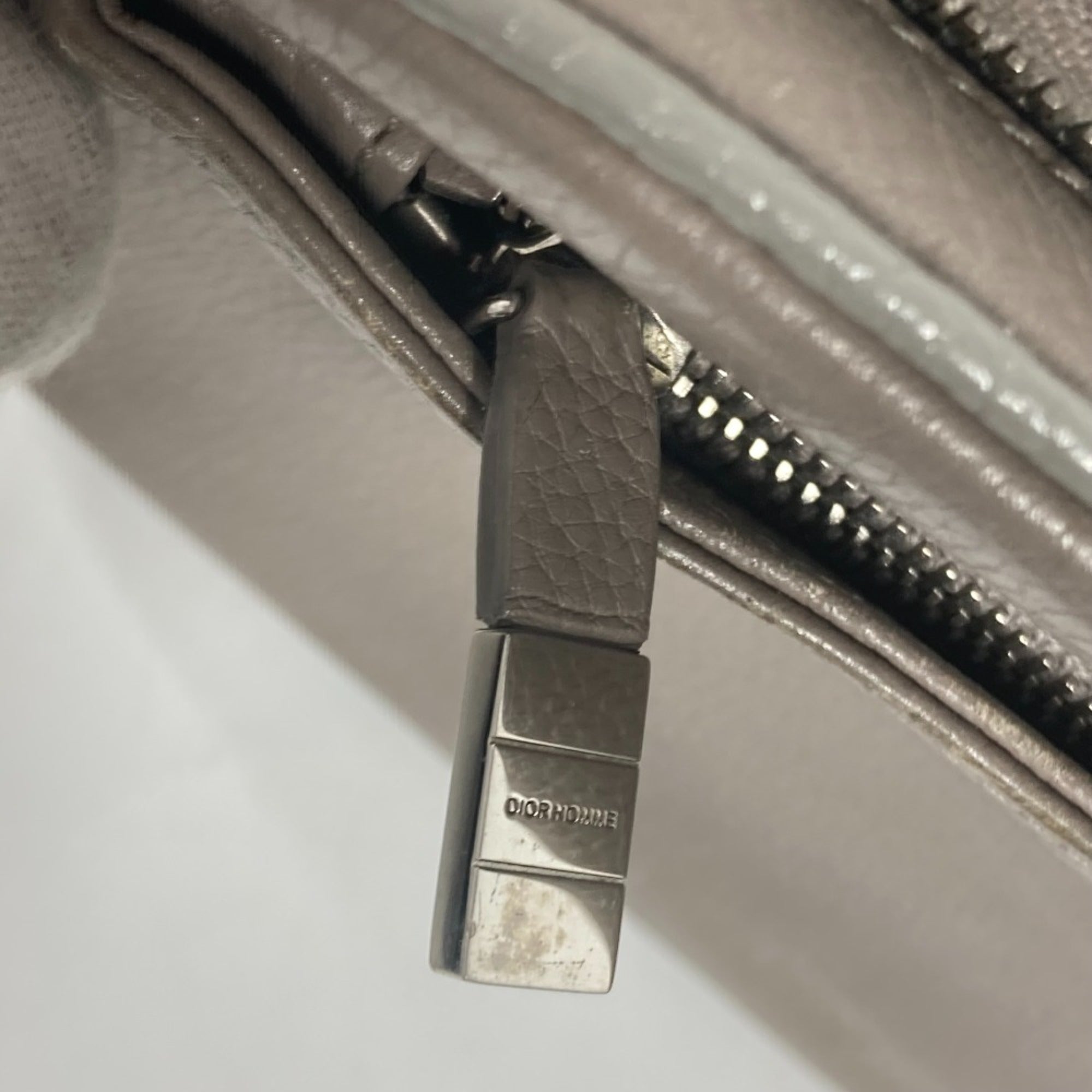 Christian Dior Gray Leather Clutch Bag ()
