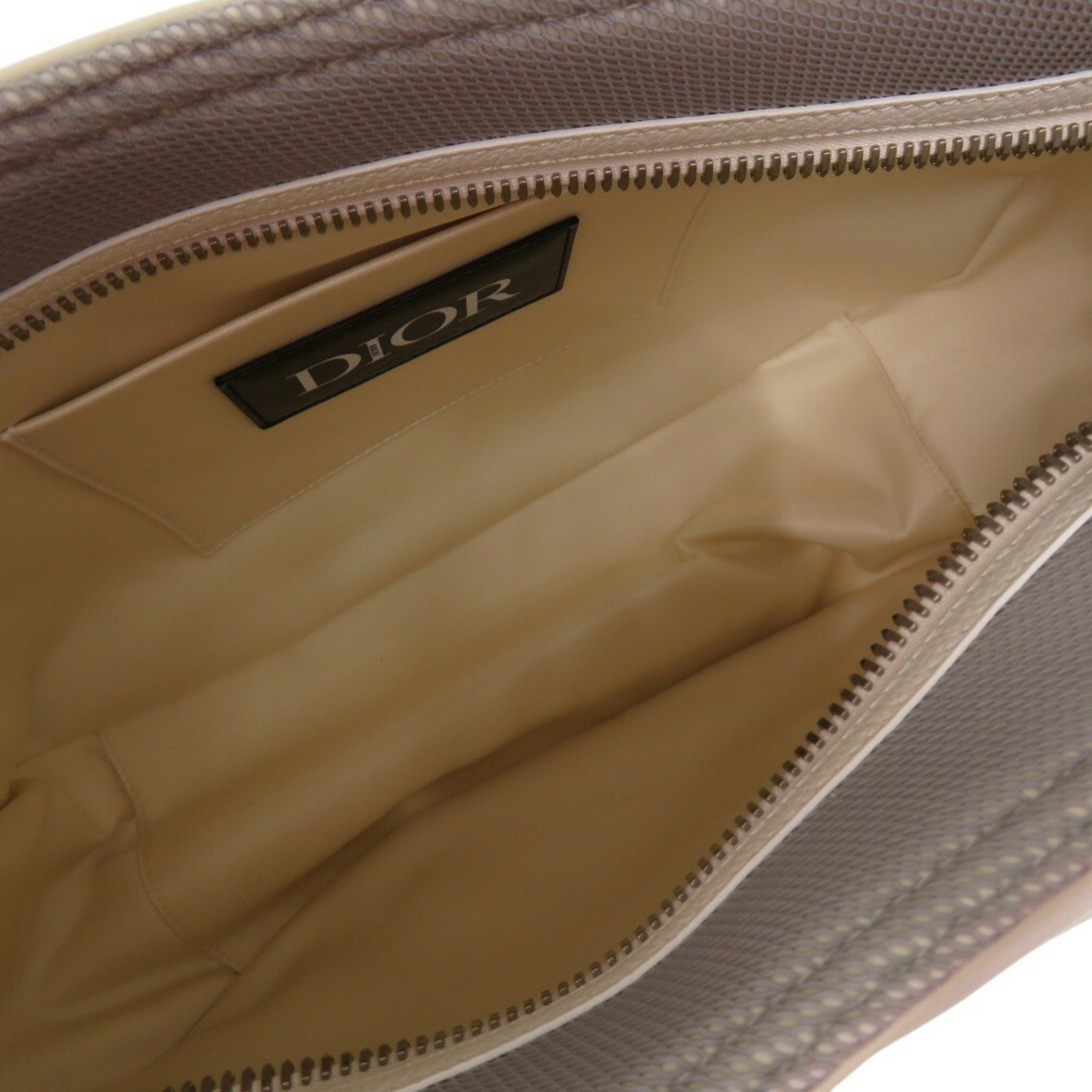 Christian Dior White Leather Nylon Shoulder Bag ()