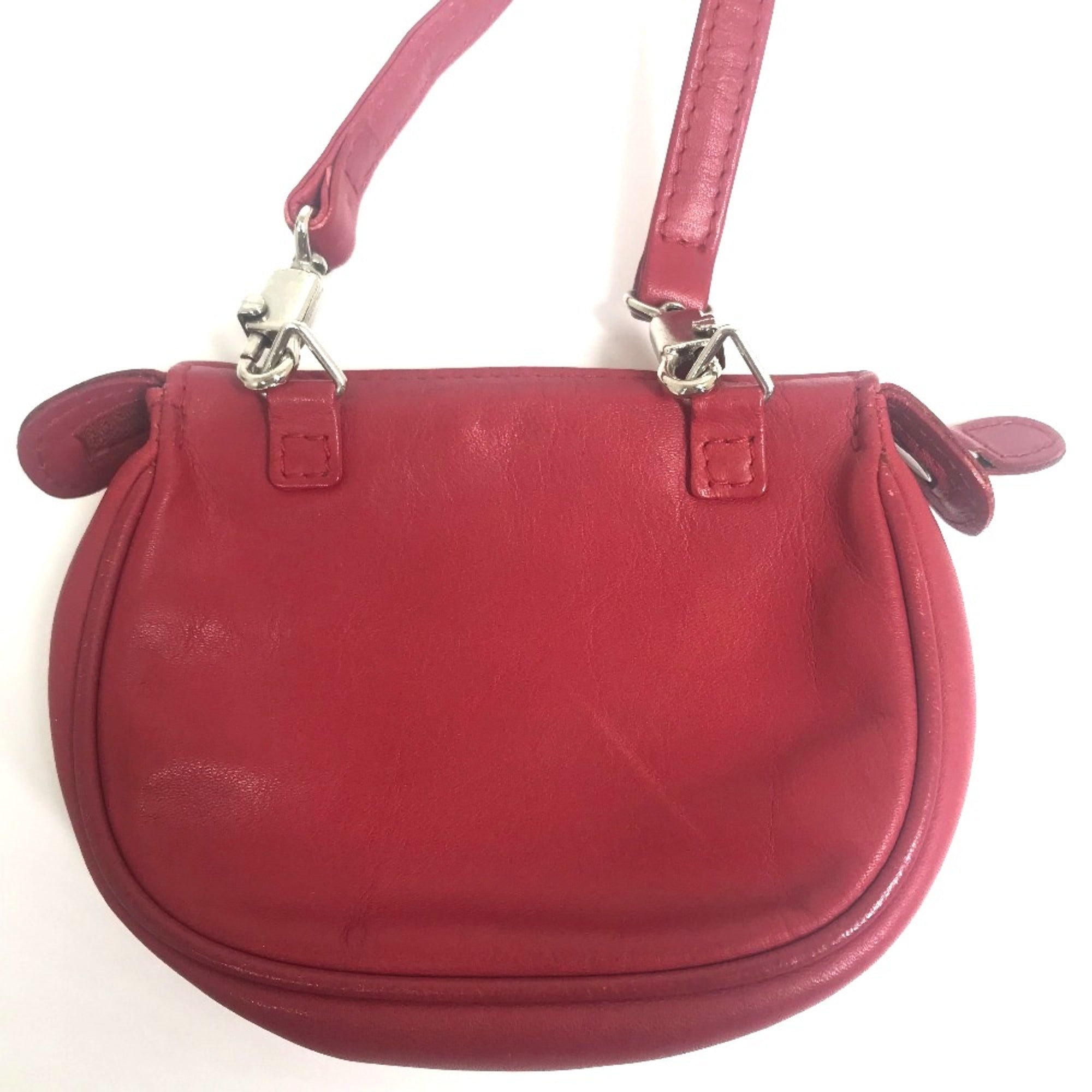 Christian Dior Red Leather Shoulder Bag ()