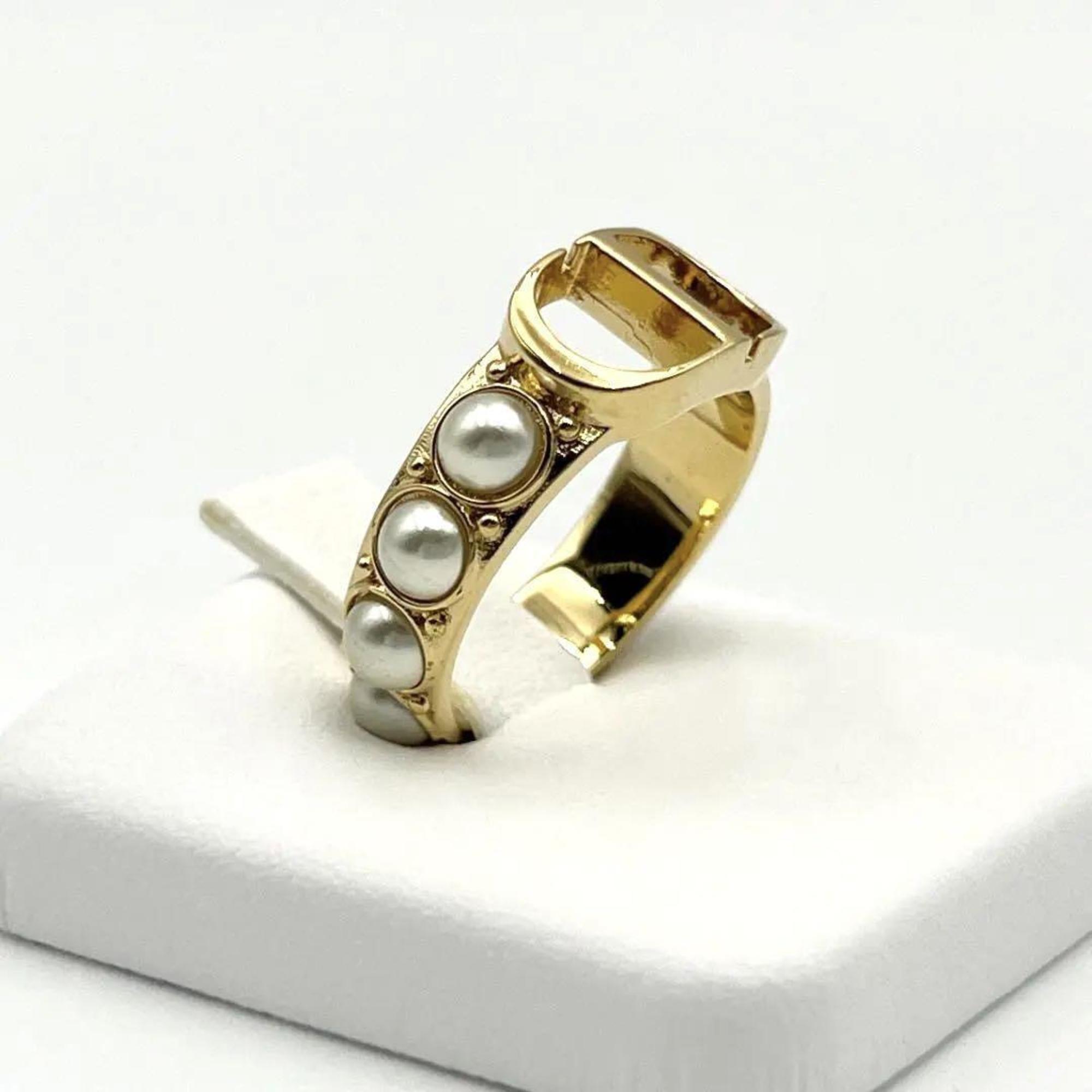 Christian Dior Gold Metal Band Ring ()
