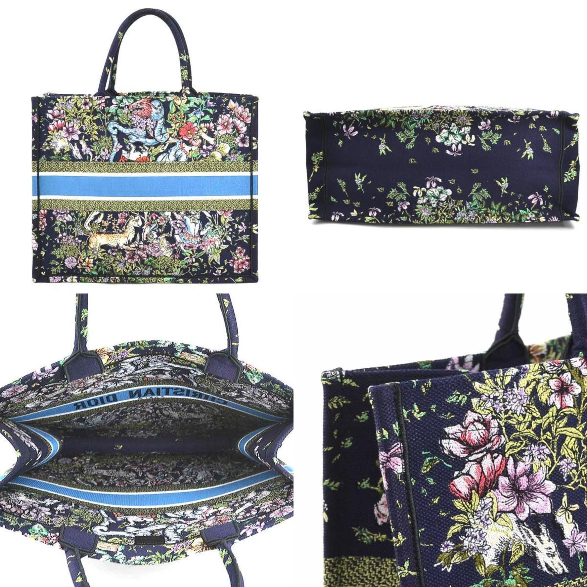 Christian Dior Navy Canvas Handbag Tote Bag ()