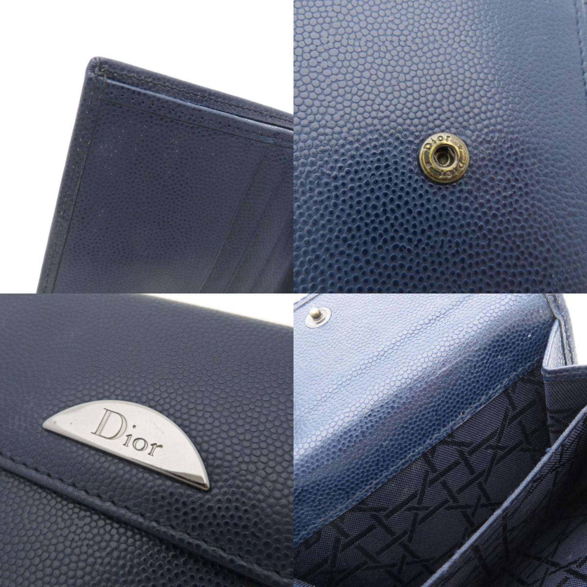 Christian Dior Navy Leather Wallet (Bi-Fold) ()