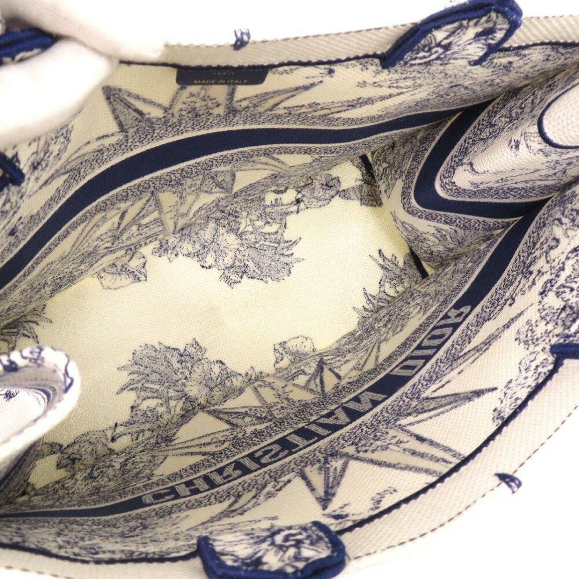 Christian Dior Blue White Canvas Handbag ()