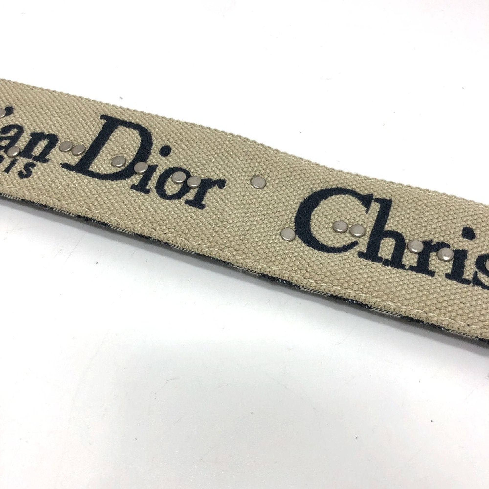 Christian Dior Navy Cloth Chain/Shoulder Wallet ()