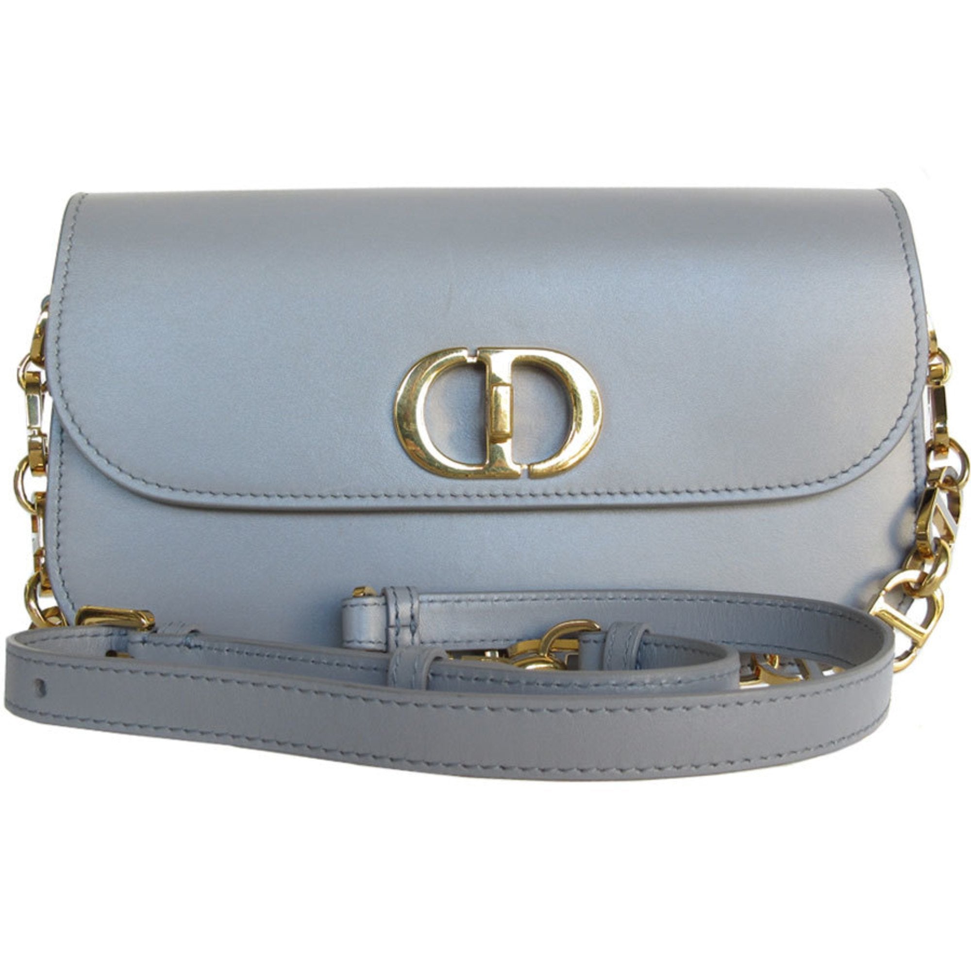 Christian Dior Gray Leather Shoulder Bag ()