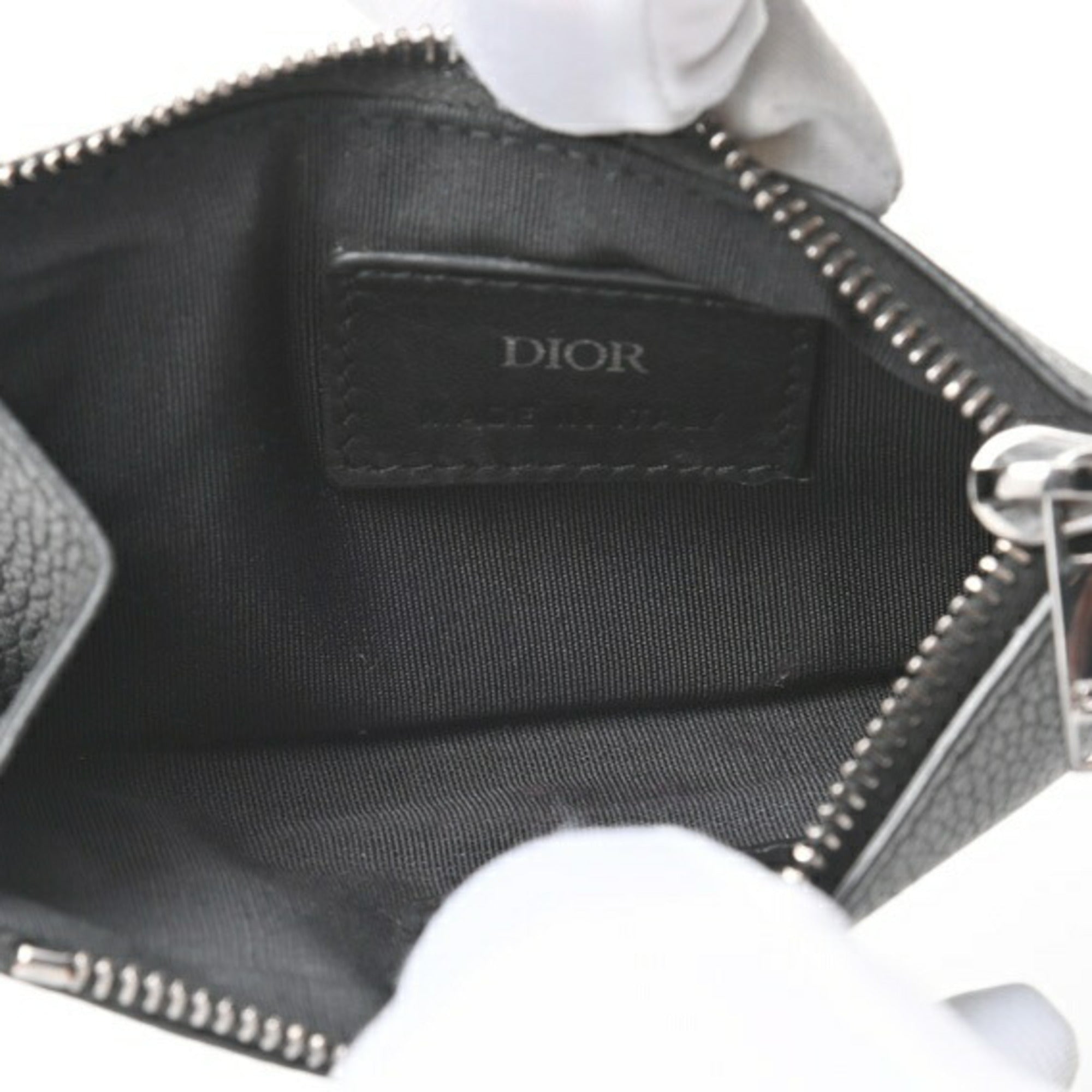 Christian Dior Black Leather Coin Purse/Coin Case ()