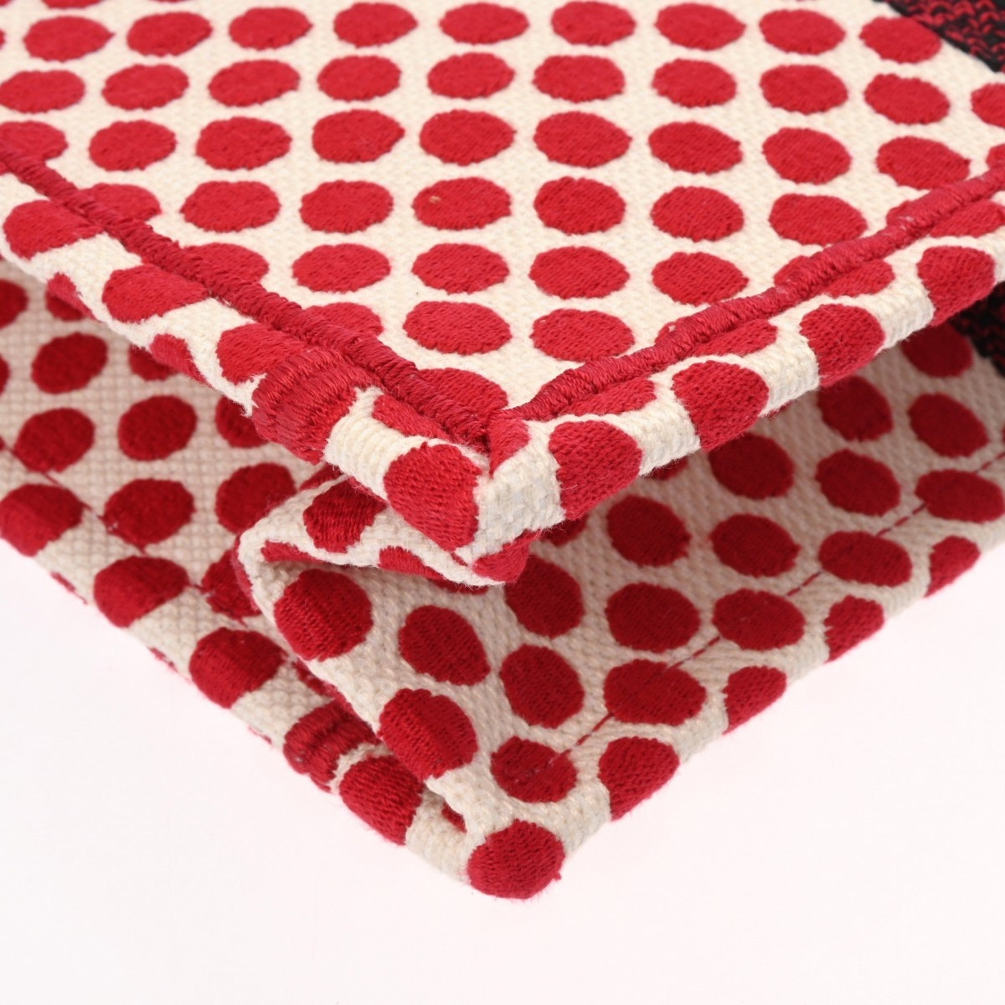 Christian Dior Red Color White Canvas Handbag ()