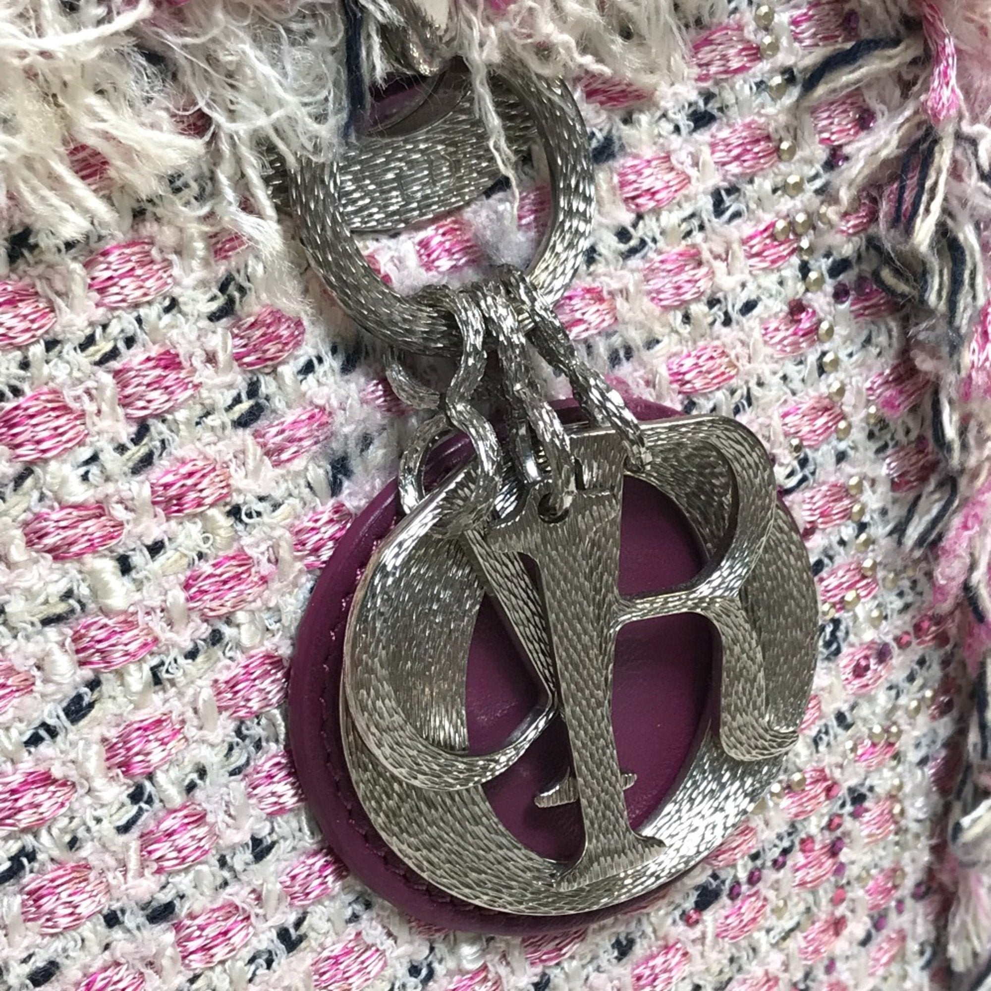 Christian Dior Pink Tweed Handbag ()