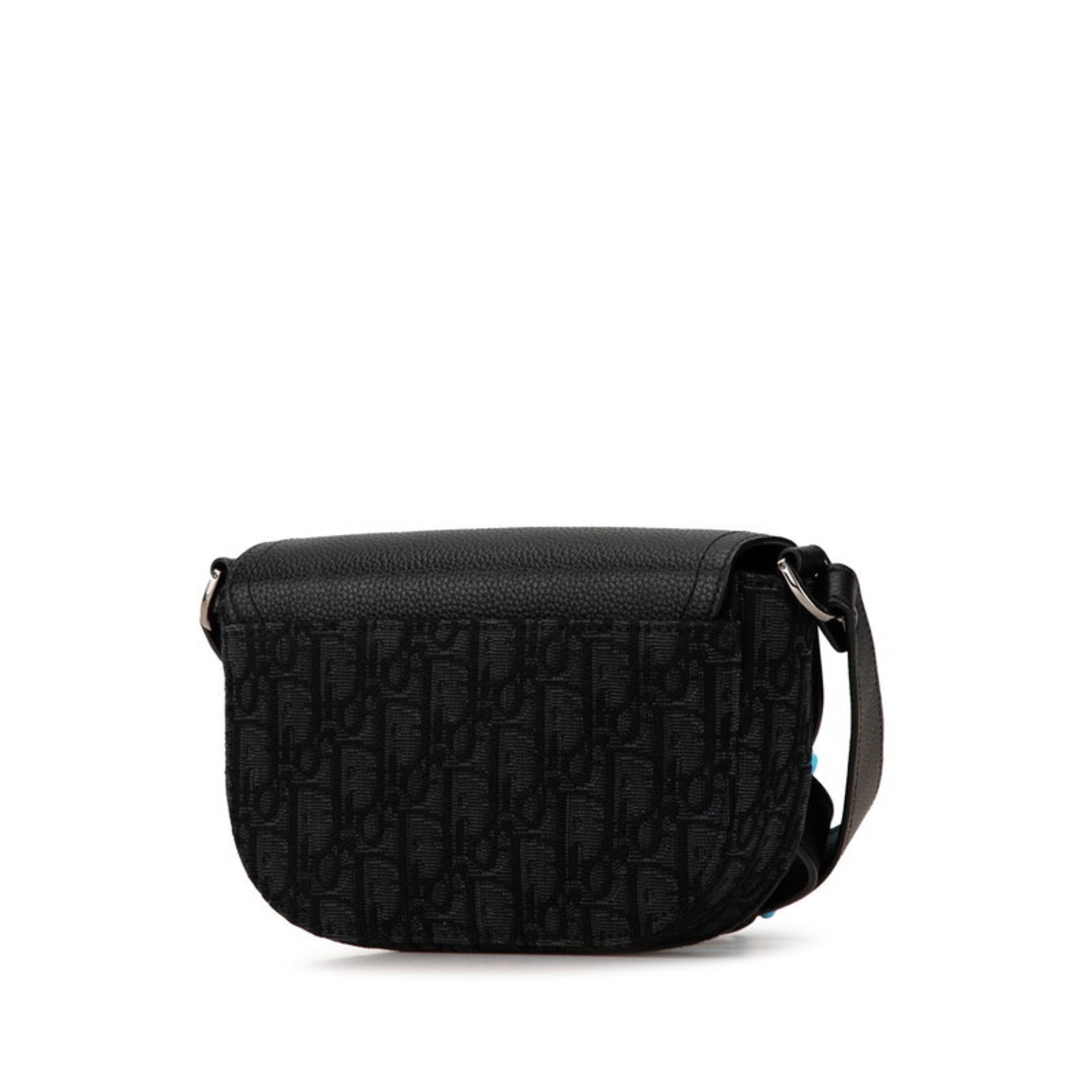 Christian Dior Black Canvas Leather Shoulder Bag ()