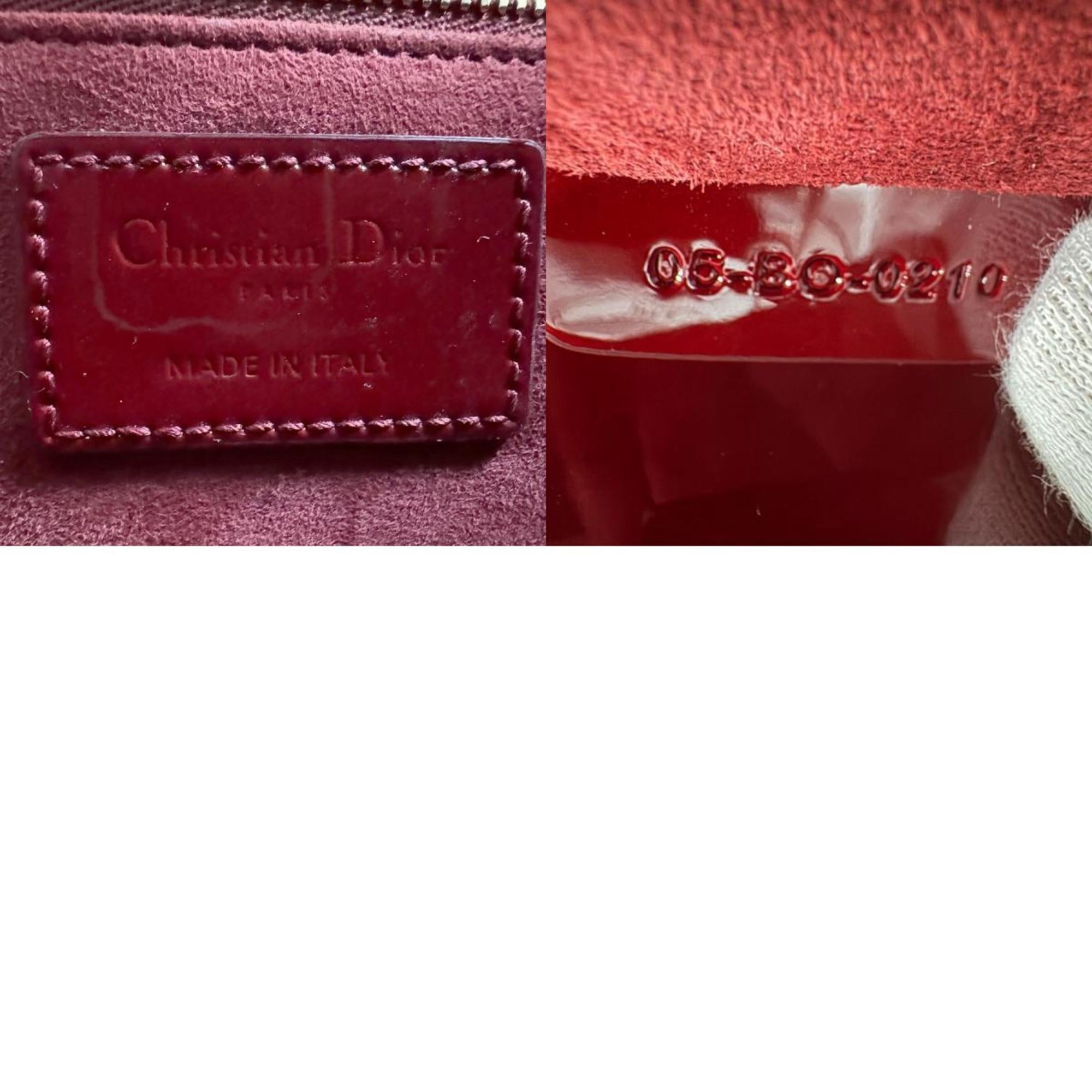Christian Dior Red Color Patent Leather Handbag Shoulder Bag ()