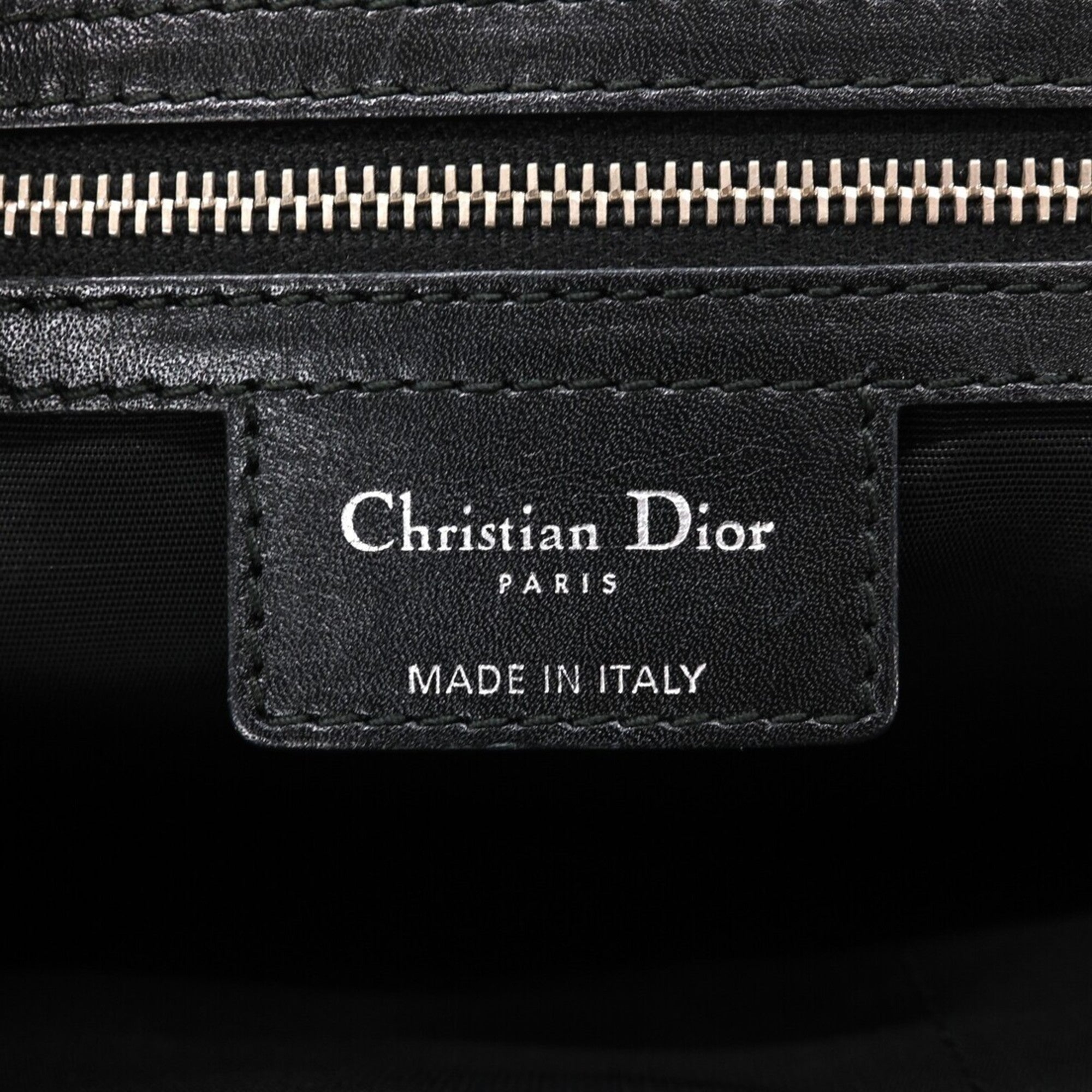 Christian Dior Black Coated Canvas Leather Tote Bag ()