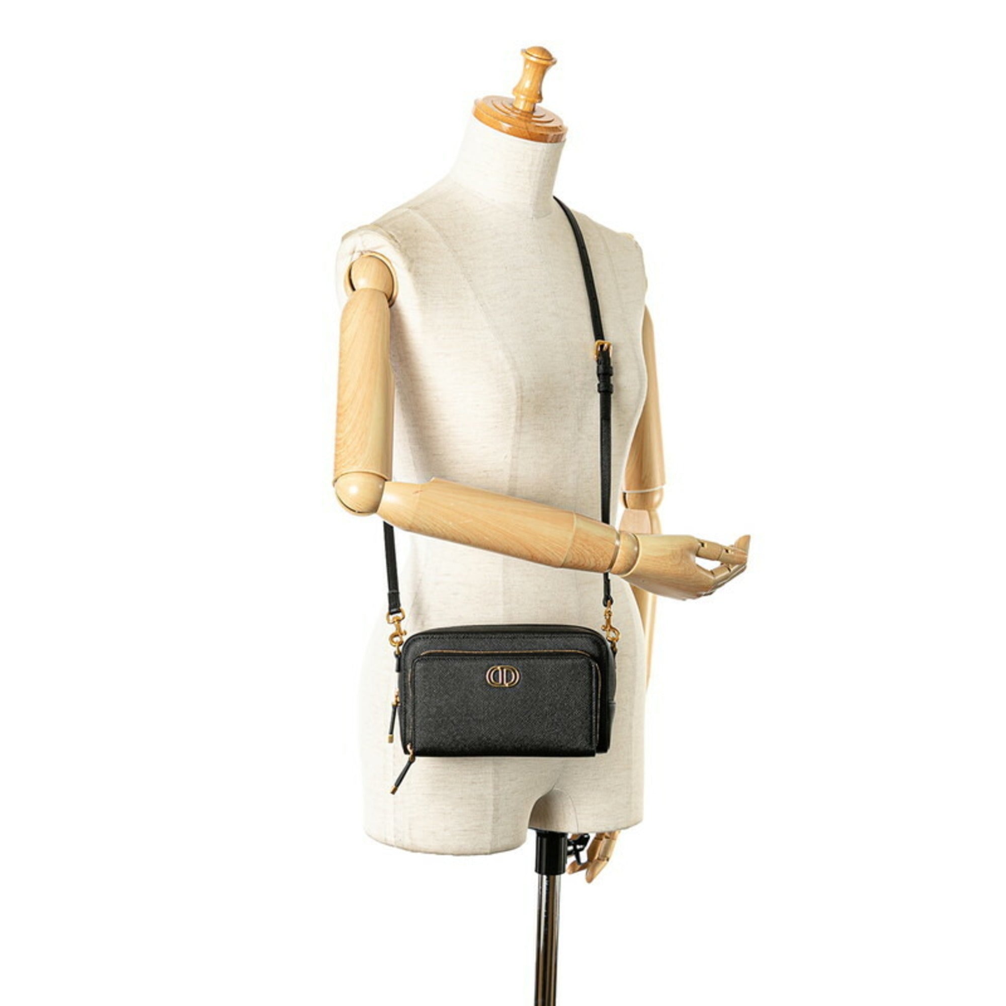 Christian Dior Black Leather Shoulder Bag ()
