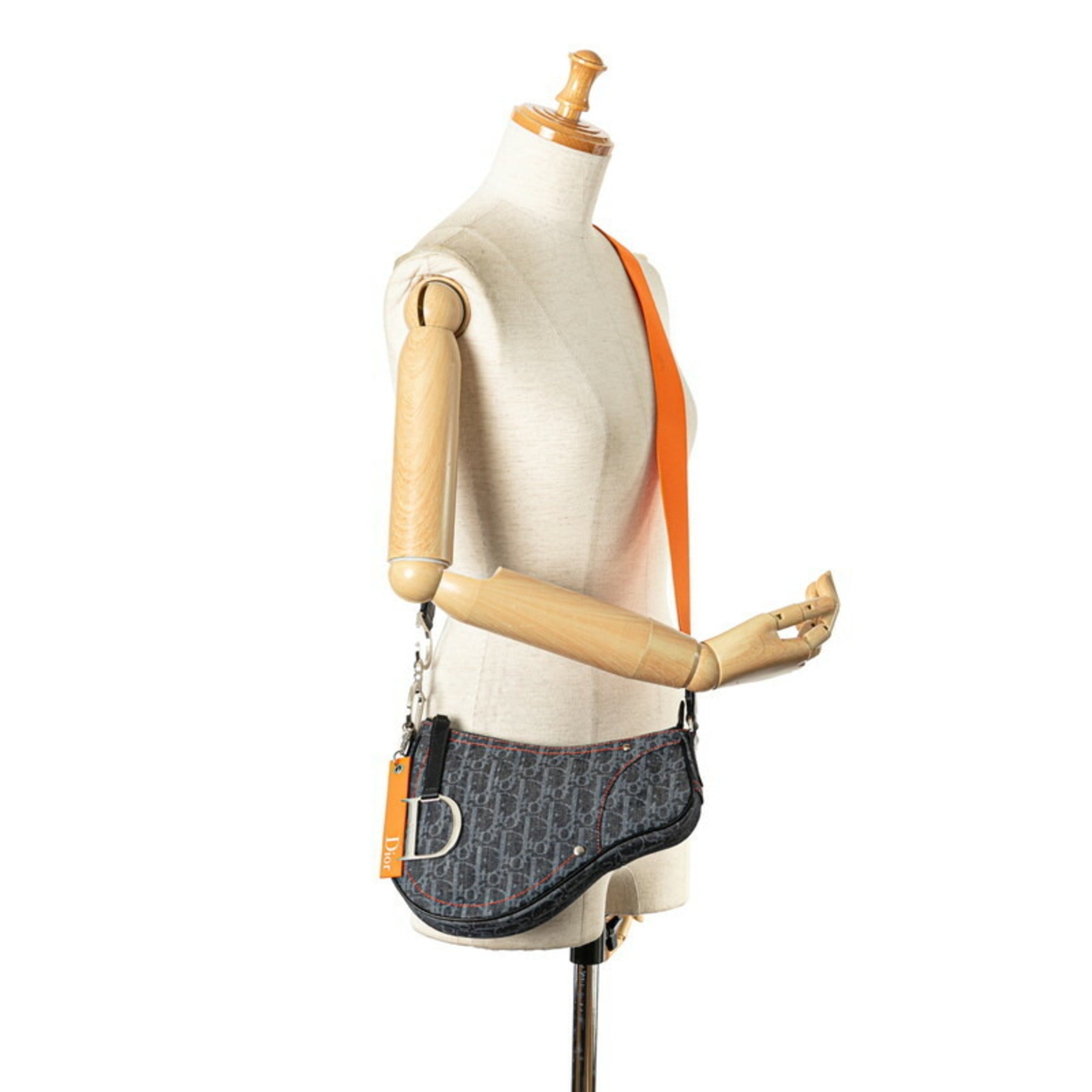 Christian Dior Trotter Orange Canvas Pochette Shoulder Bag ()