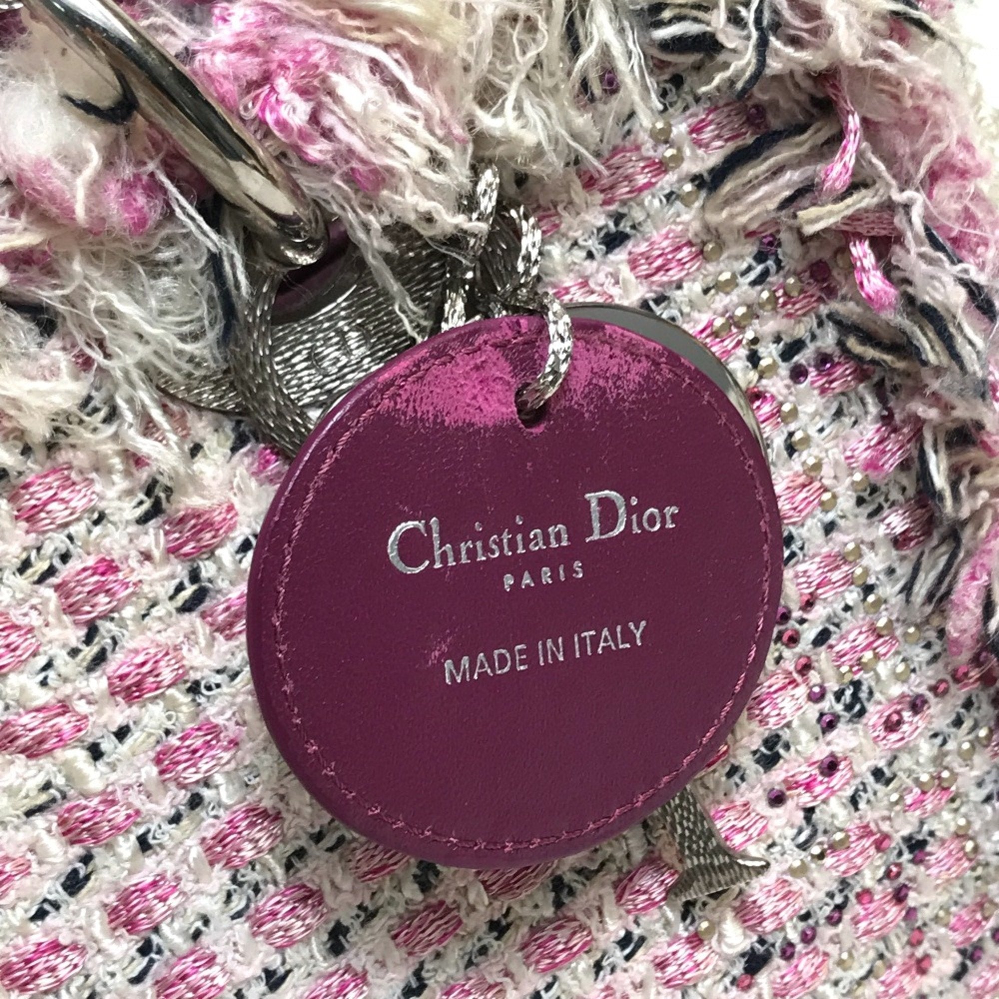 Christian Dior Pink Tweed Handbag ()