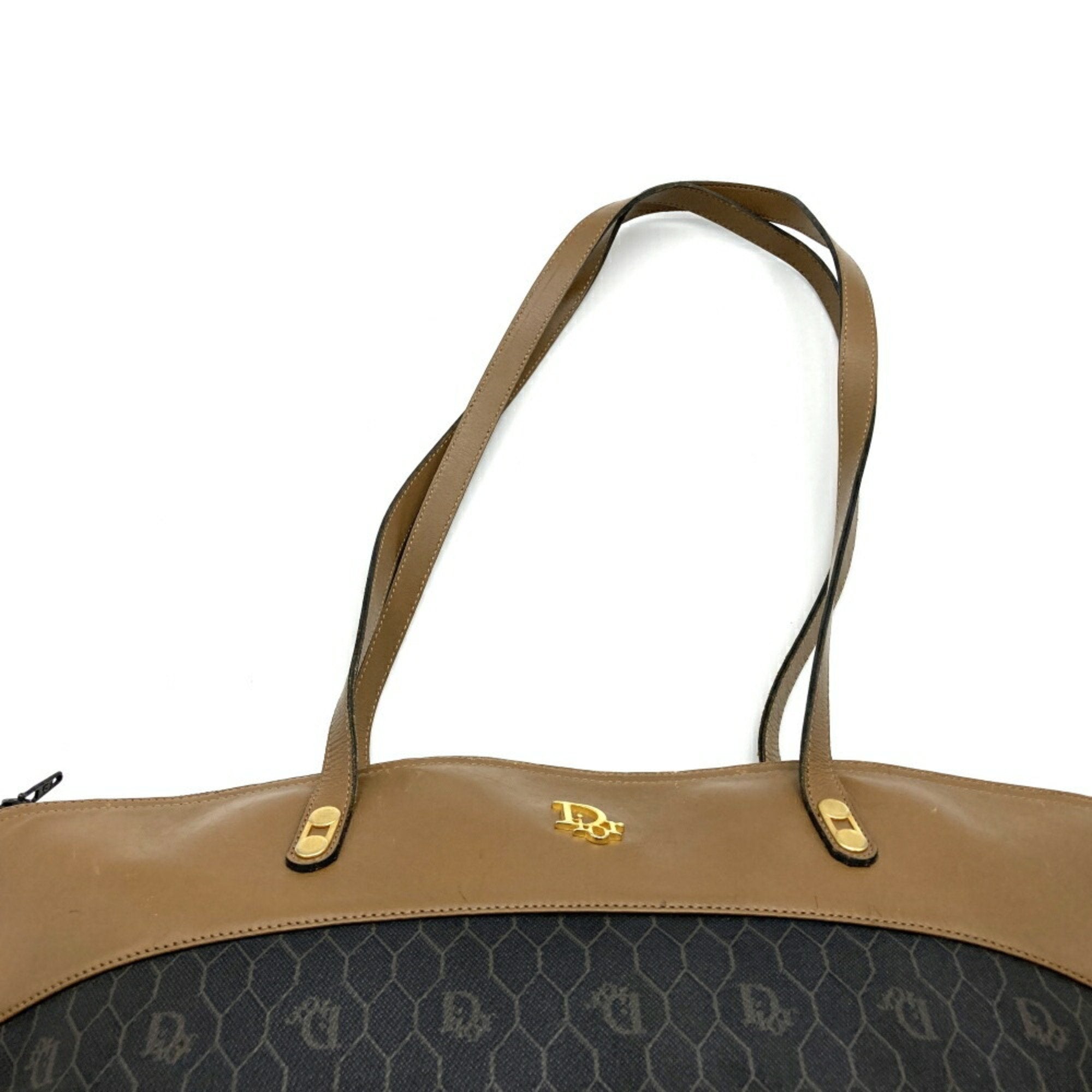 Christian Dior Brown Pvc Shoulder Bag Tote Bag ()