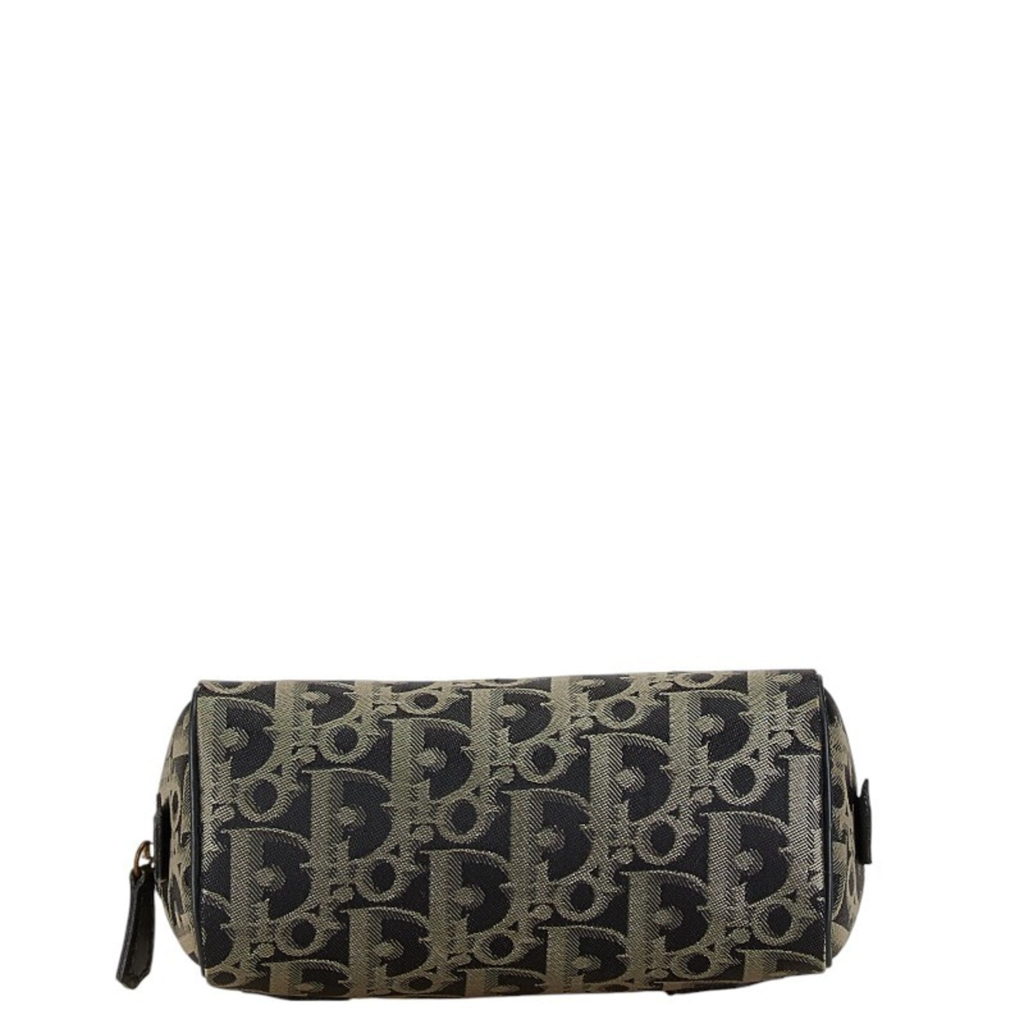 Christian Dior Navy Canvas Leather Handbag ()