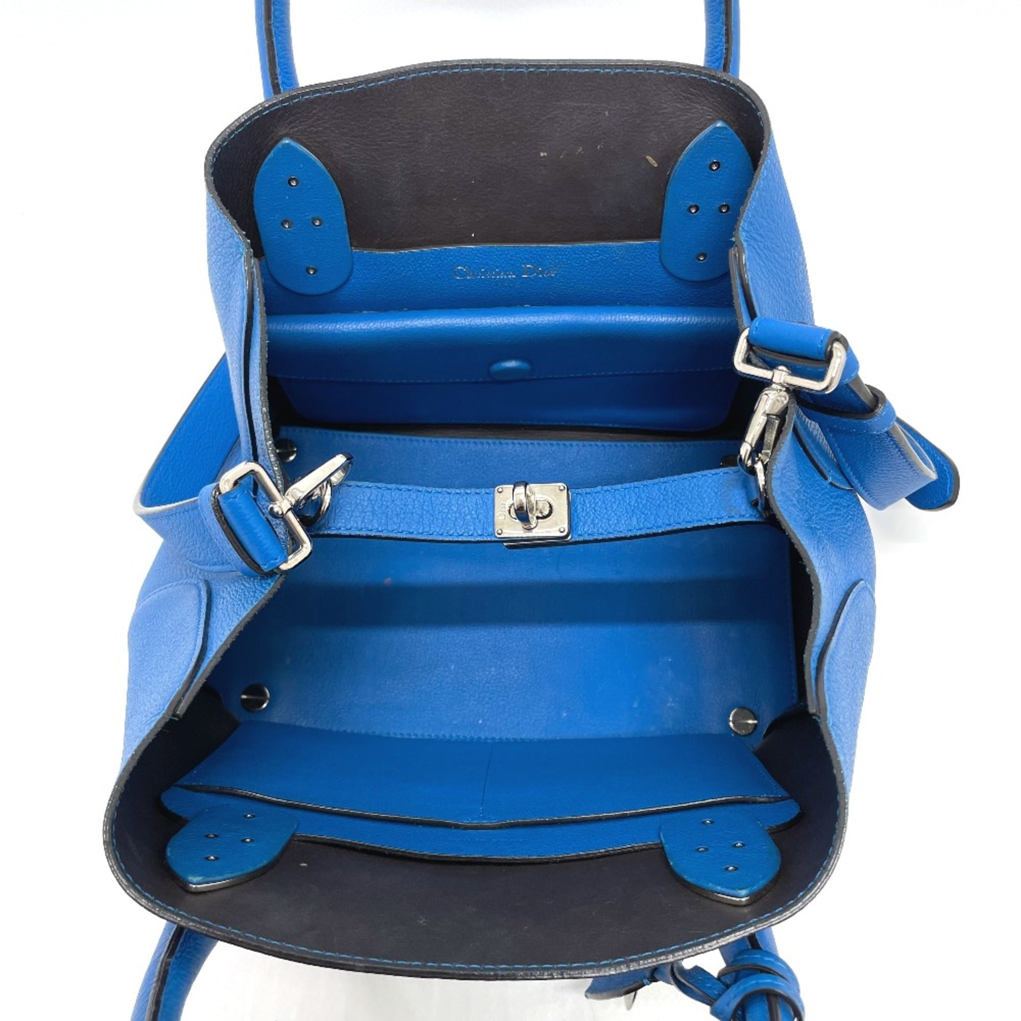 Christian Dior Blue Leather Tote Bag ()