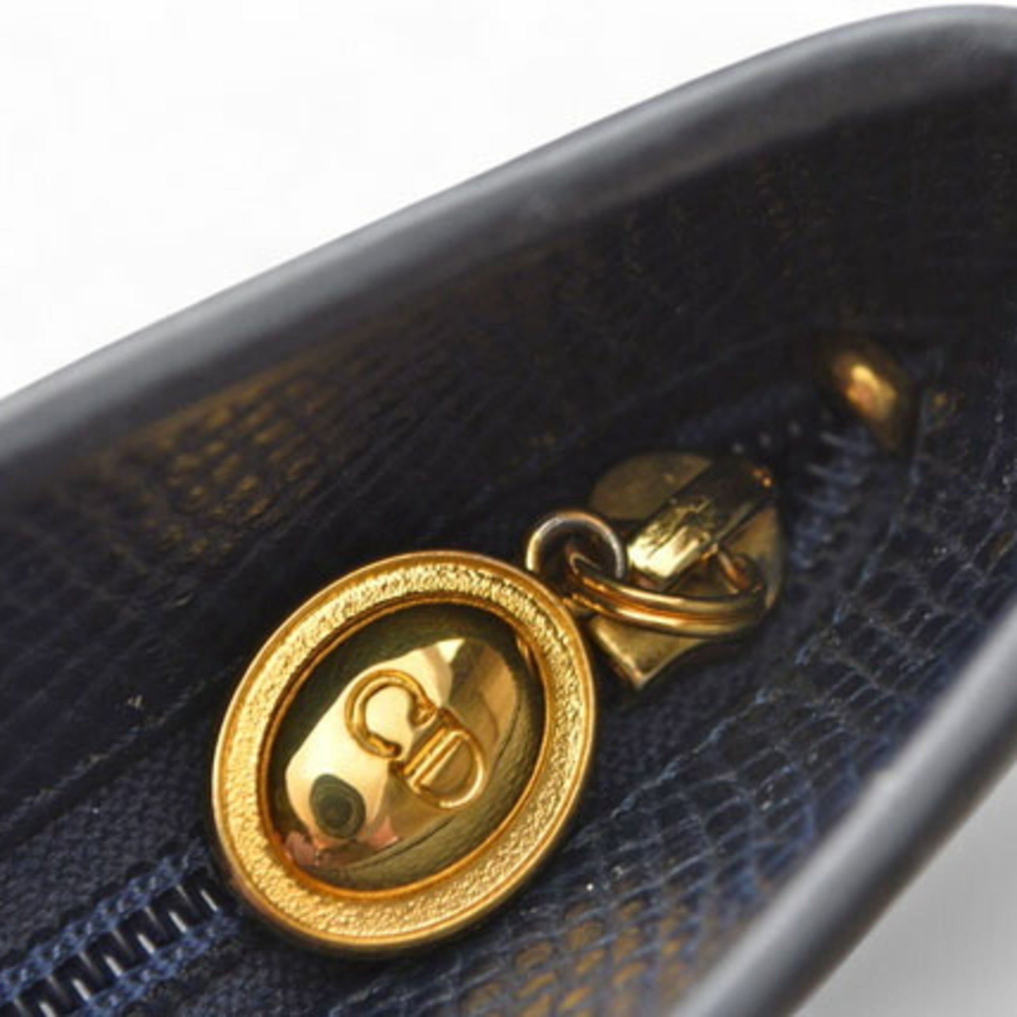 Christian Dior Navy Leather Tote Bag ()