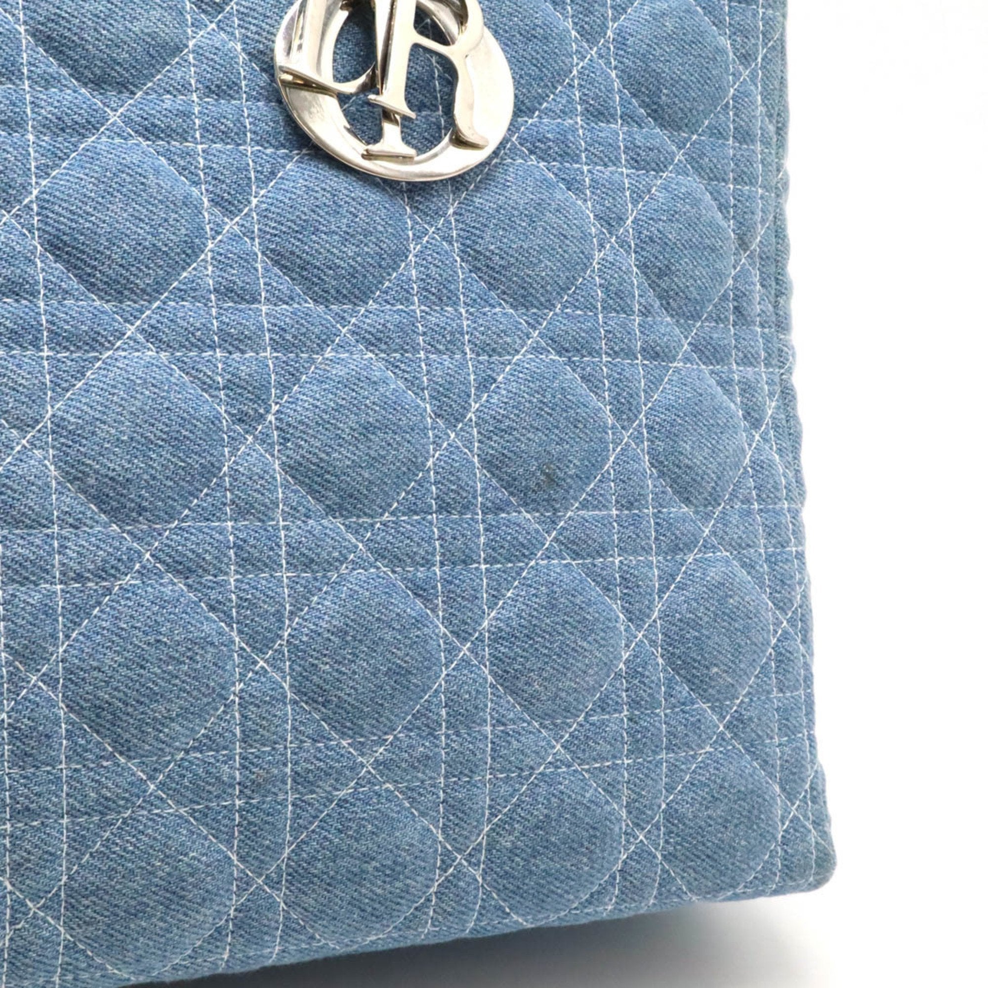 Christian Dior Clear Light Blue Denim Plastic Handbag Shoulder Bag ()