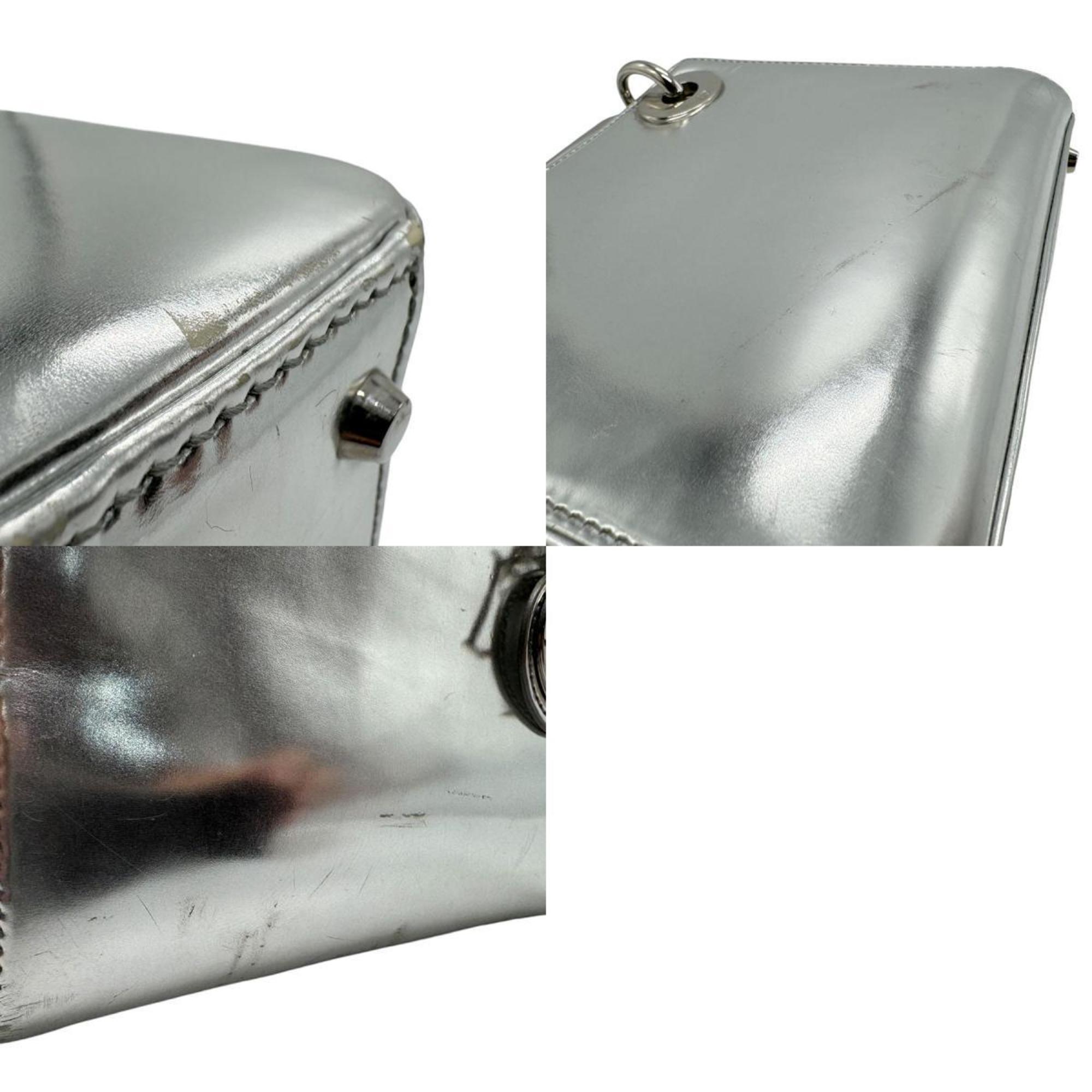 Christian Dior Silver Leather Handbag Shoulder Bag ()