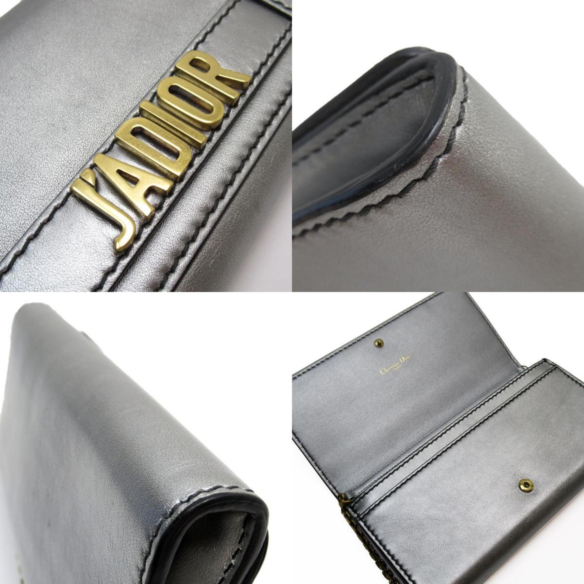 Christian Dior Silver Leather Shoulder Bag ()