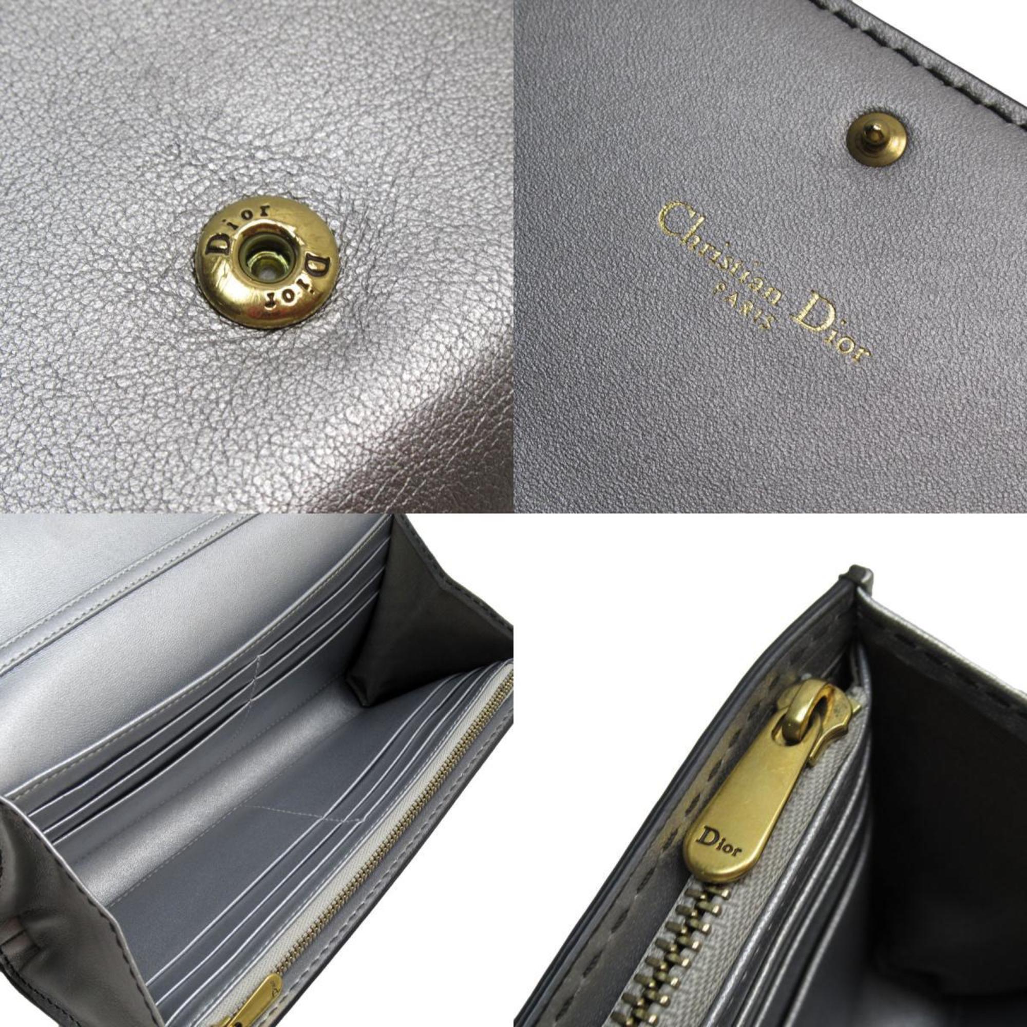 Christian Dior Silver Leather Shoulder Bag ()