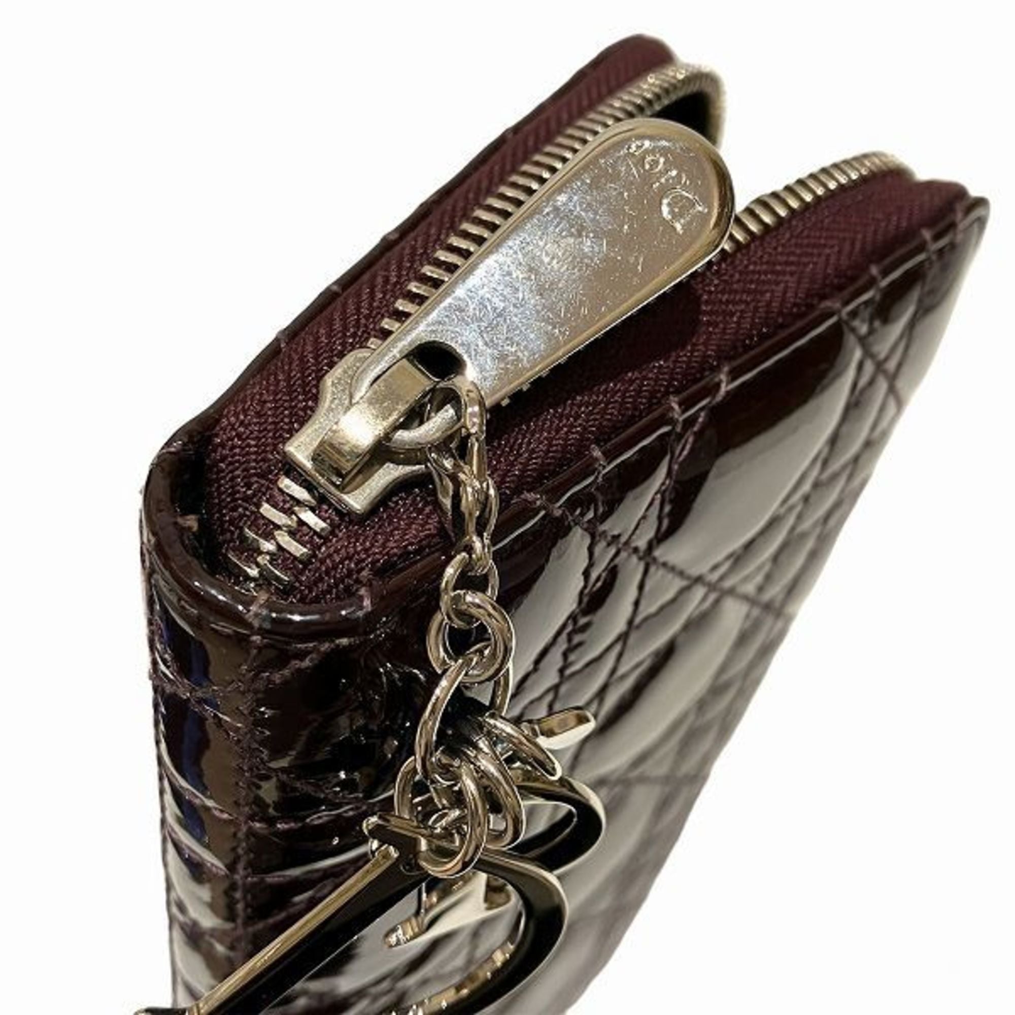 Christian Dior Purple Patent Leather Long Wallet (Bi-Fold) ()
