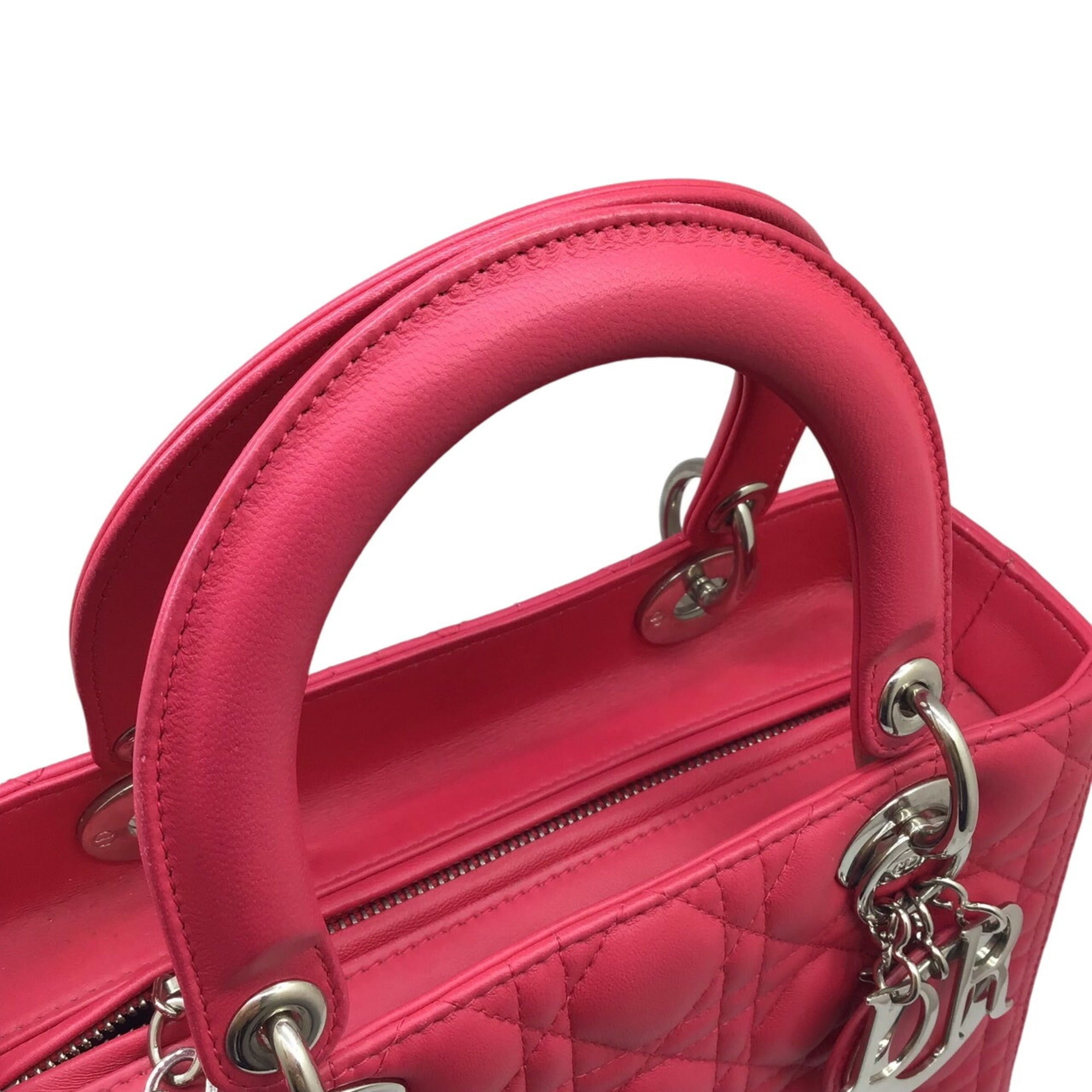 Christian Dior Pink Leather Handbag Shoulder Bag ()