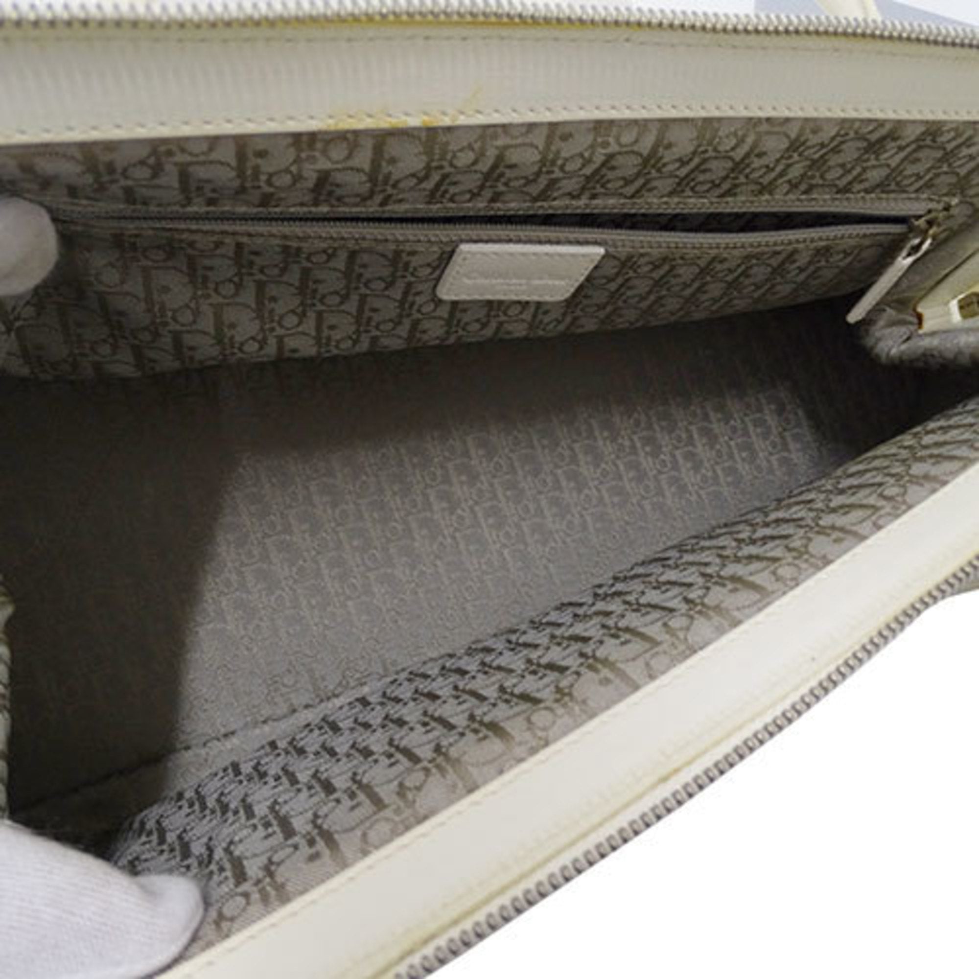 Christian Dior White Leather Handbag ()
