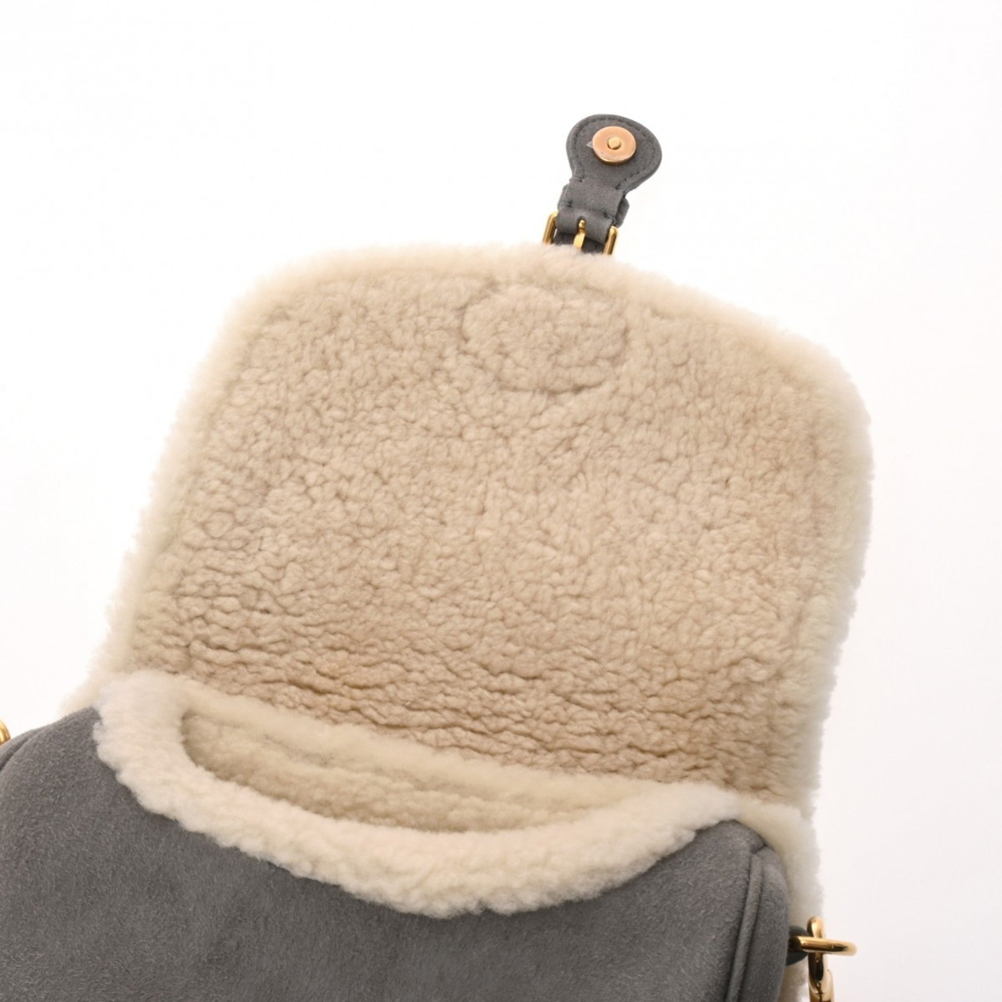 Christian Dior Gray Suede Leather Shoulder Bag ()
