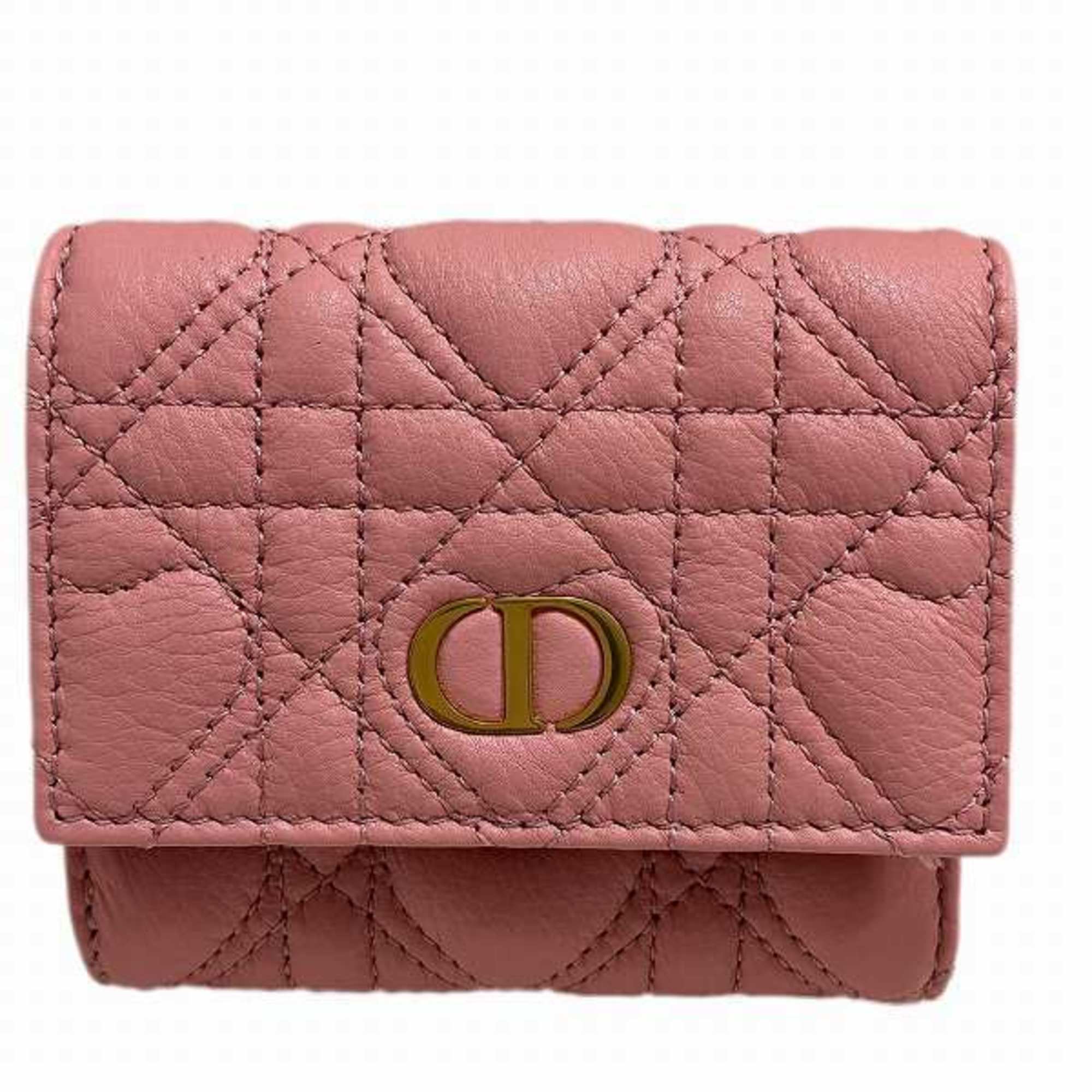 Christian Dior Pink Leather Wallet (Tri-Fold) ()