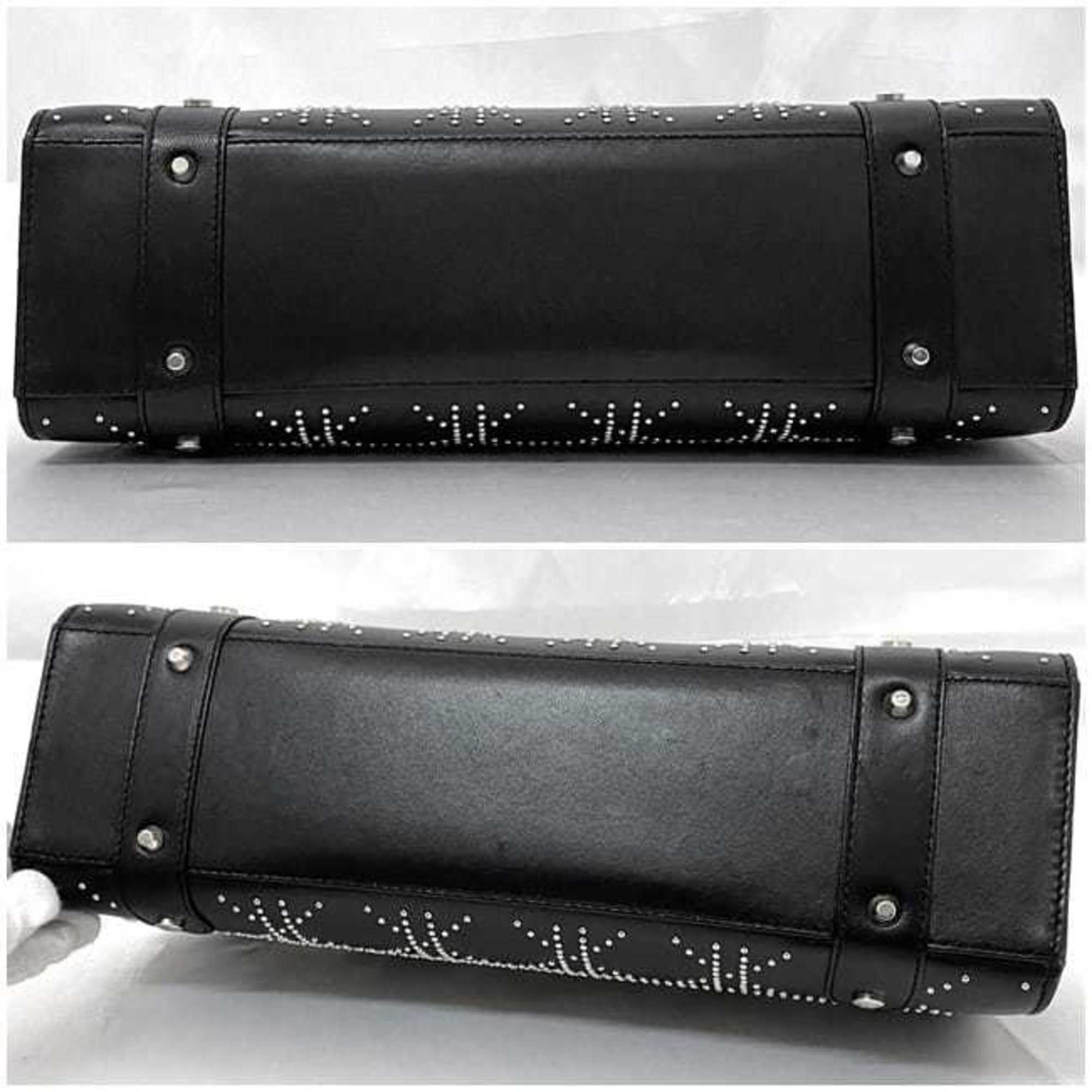 Christian Dior Black Leather Handbag Shoulder Bag ()