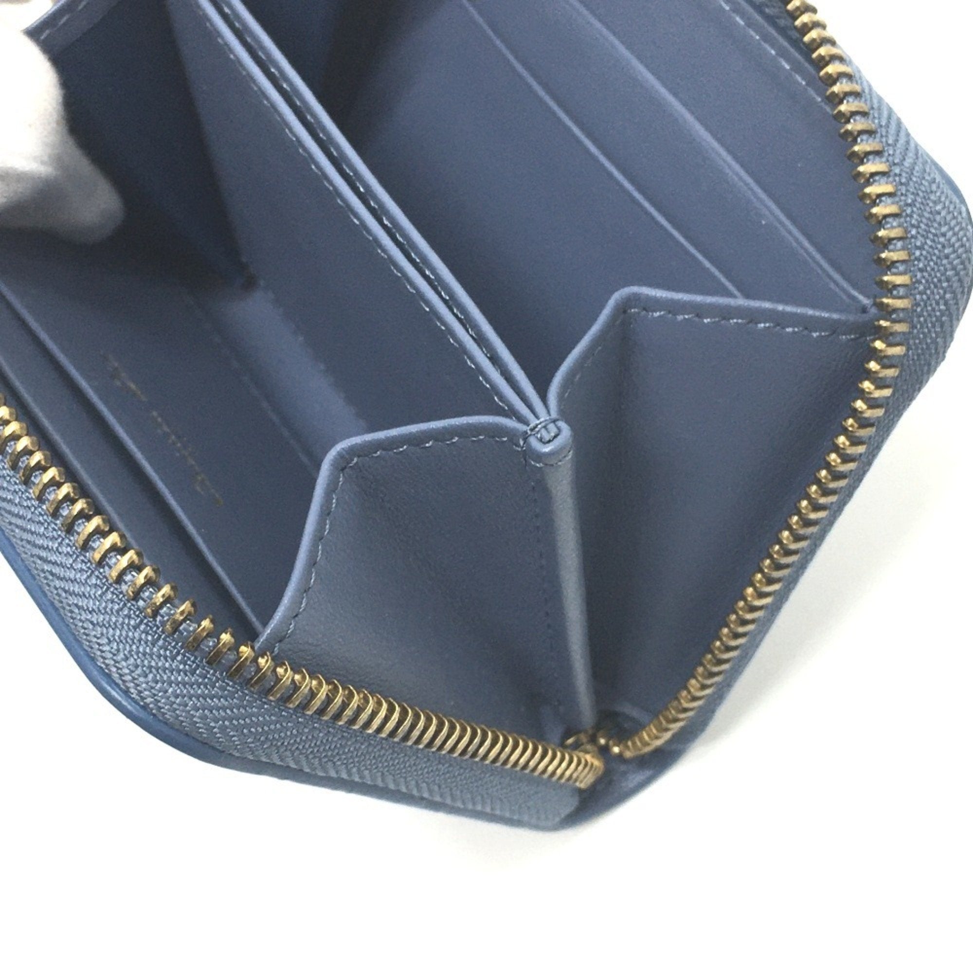 Christian Dior Blue Leather Coin Purse/Coin Case ()