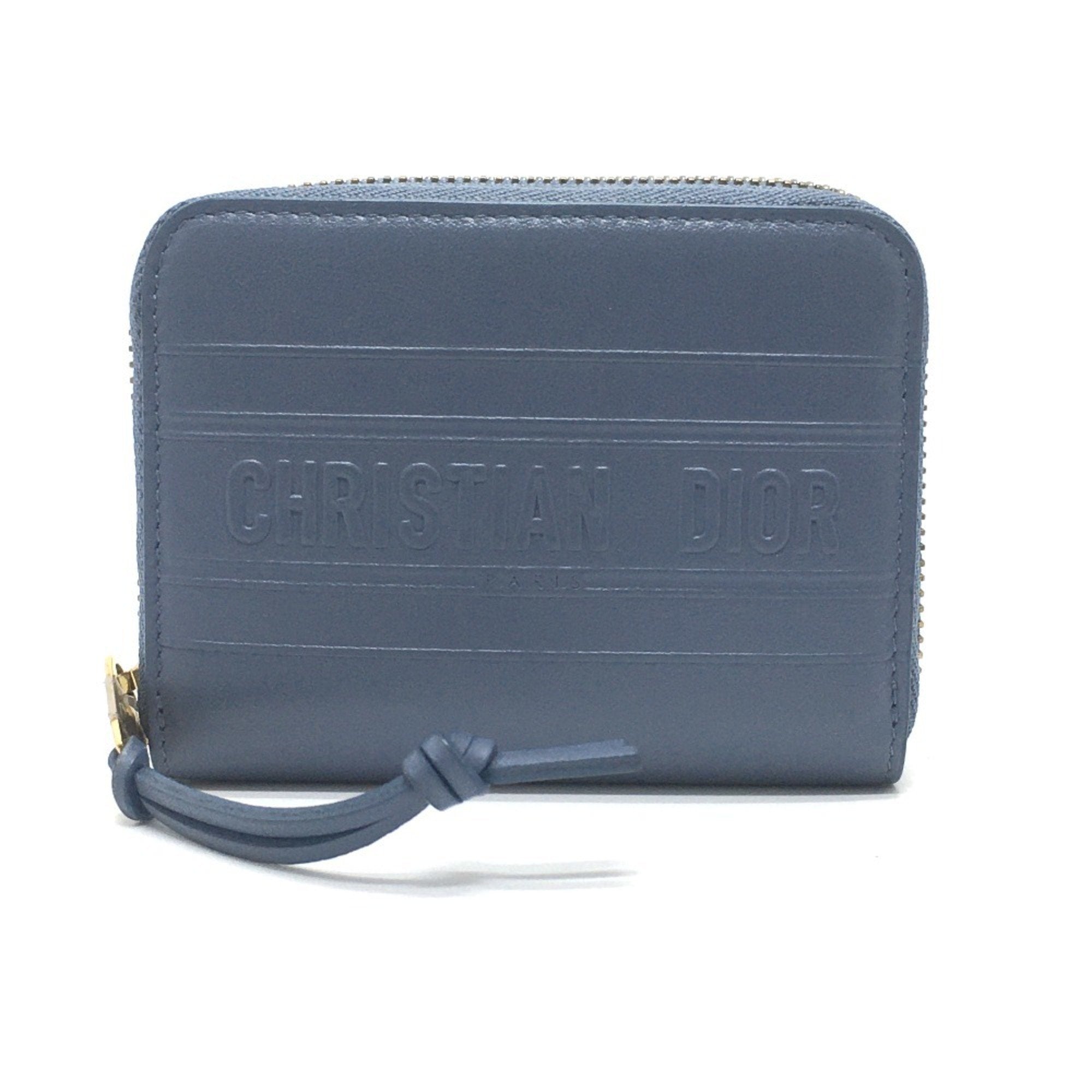 Christian Dior Blue Leather Coin Purse/Coin Case ()