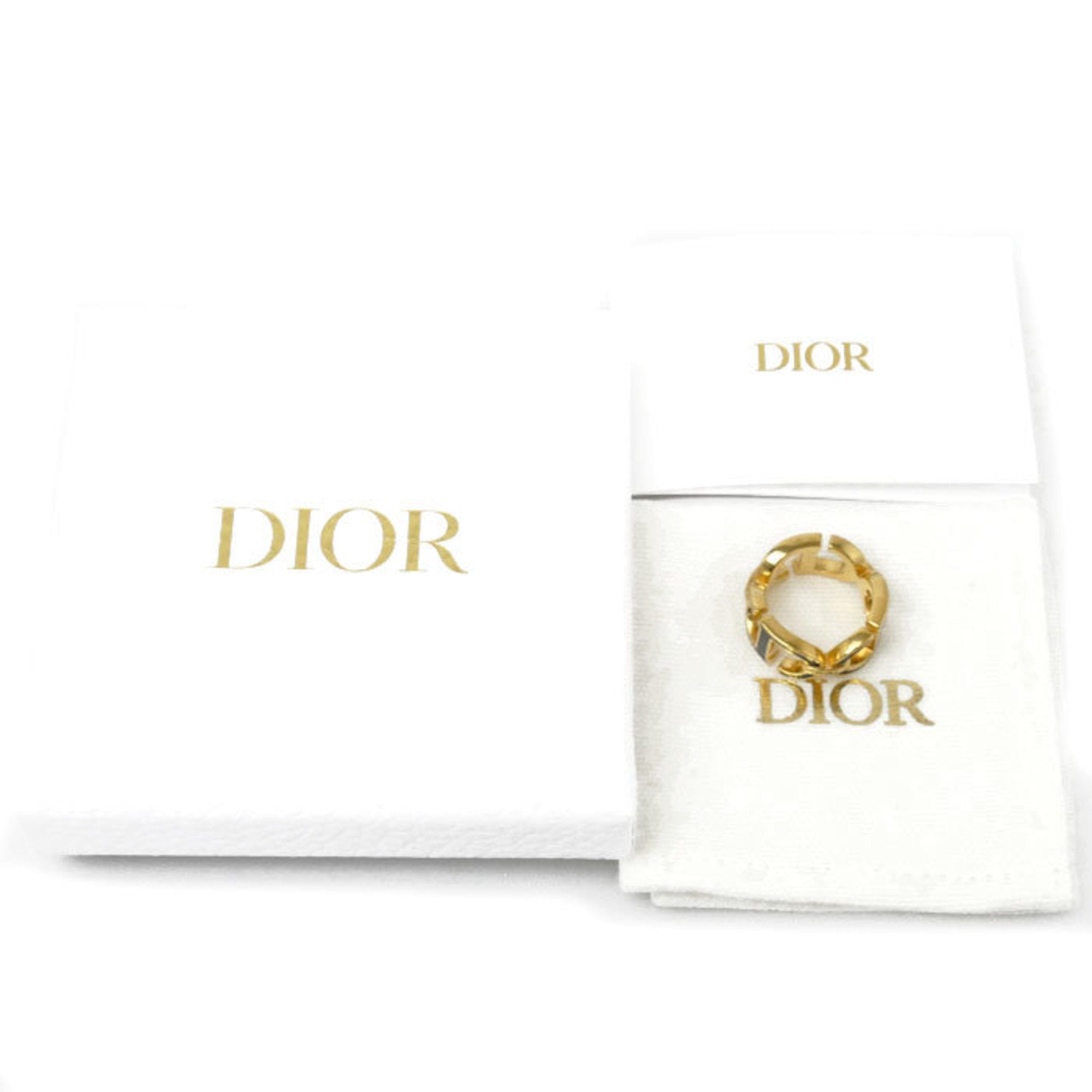 Christian Dior Black Gold Lacquer Metal Band Ring ()