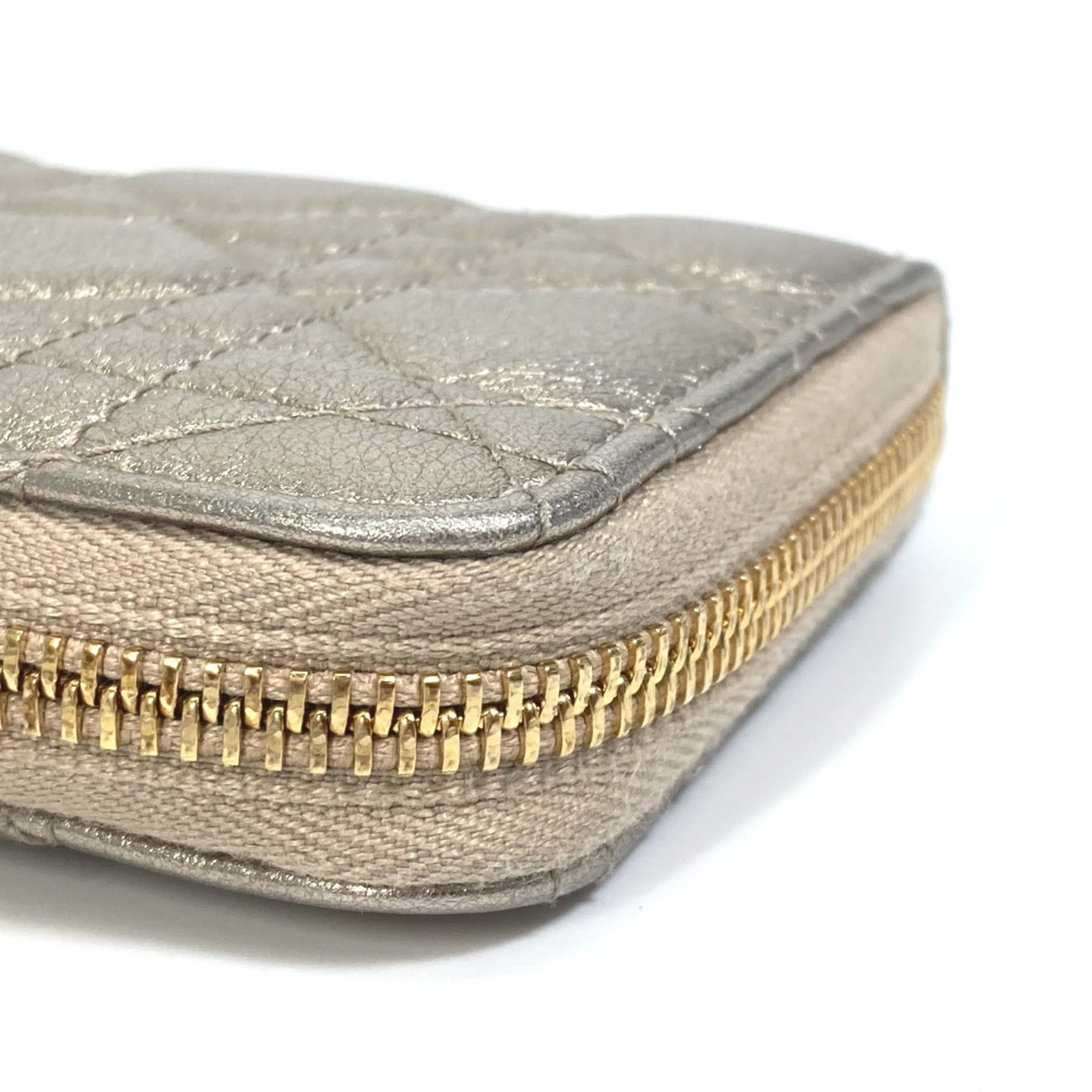 Christian Dior Gold Leather Long Wallet (Bi-Fold) ()
