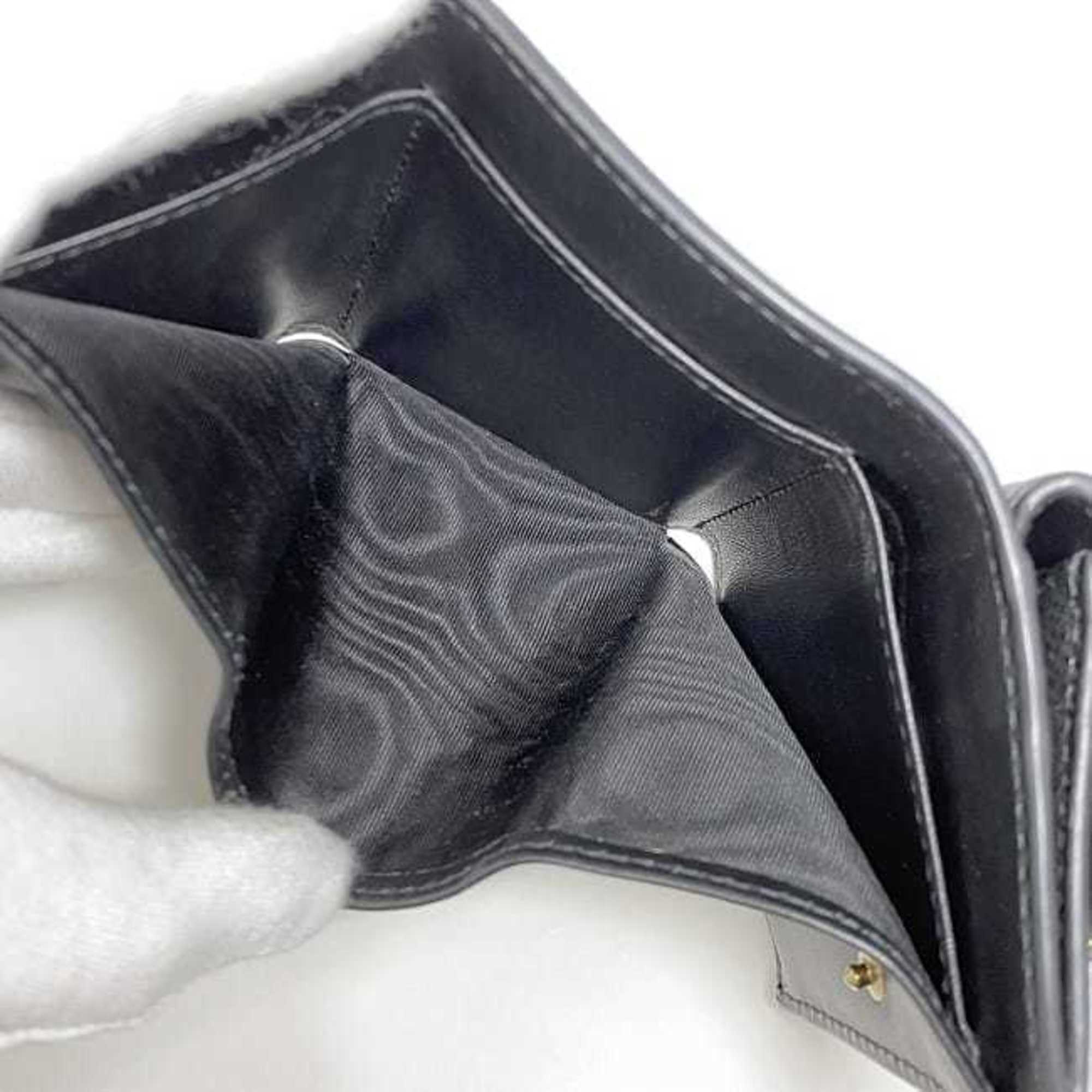 Christian Dior Black Leather Wallet (Tri-Fold) ()