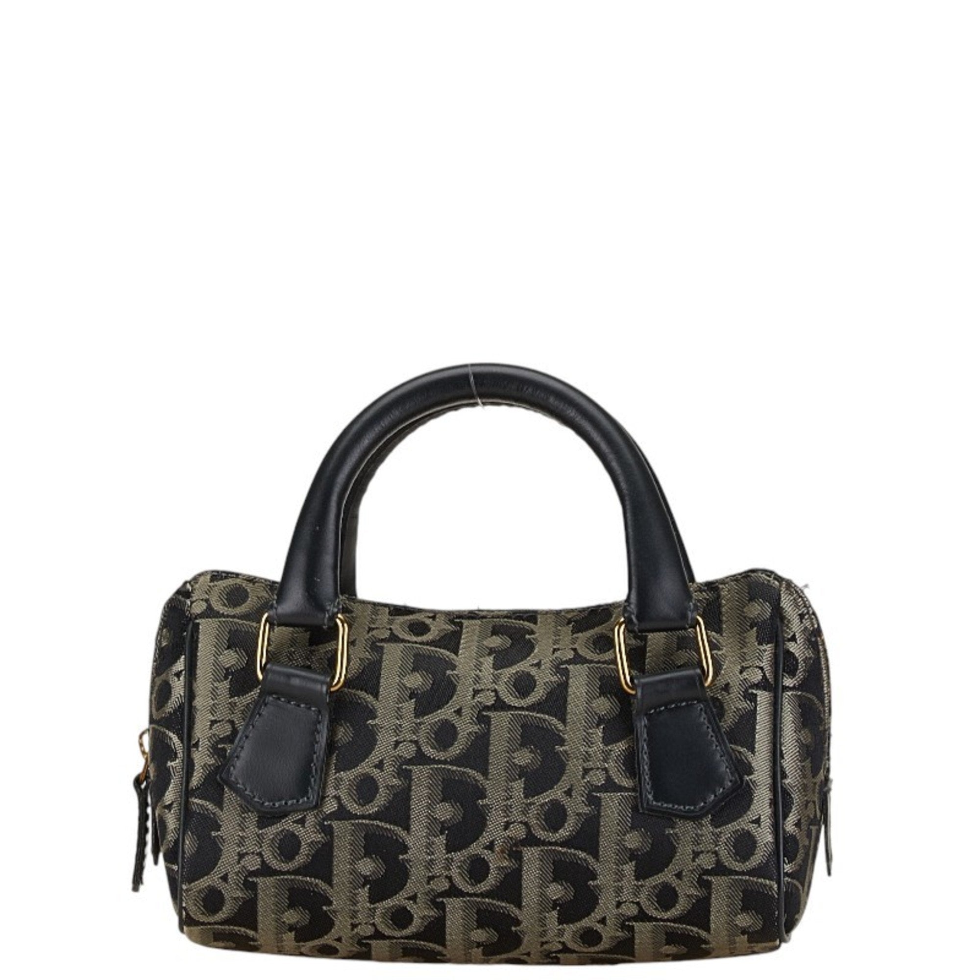 Christian Dior Navy Canvas Leather Handbag ()