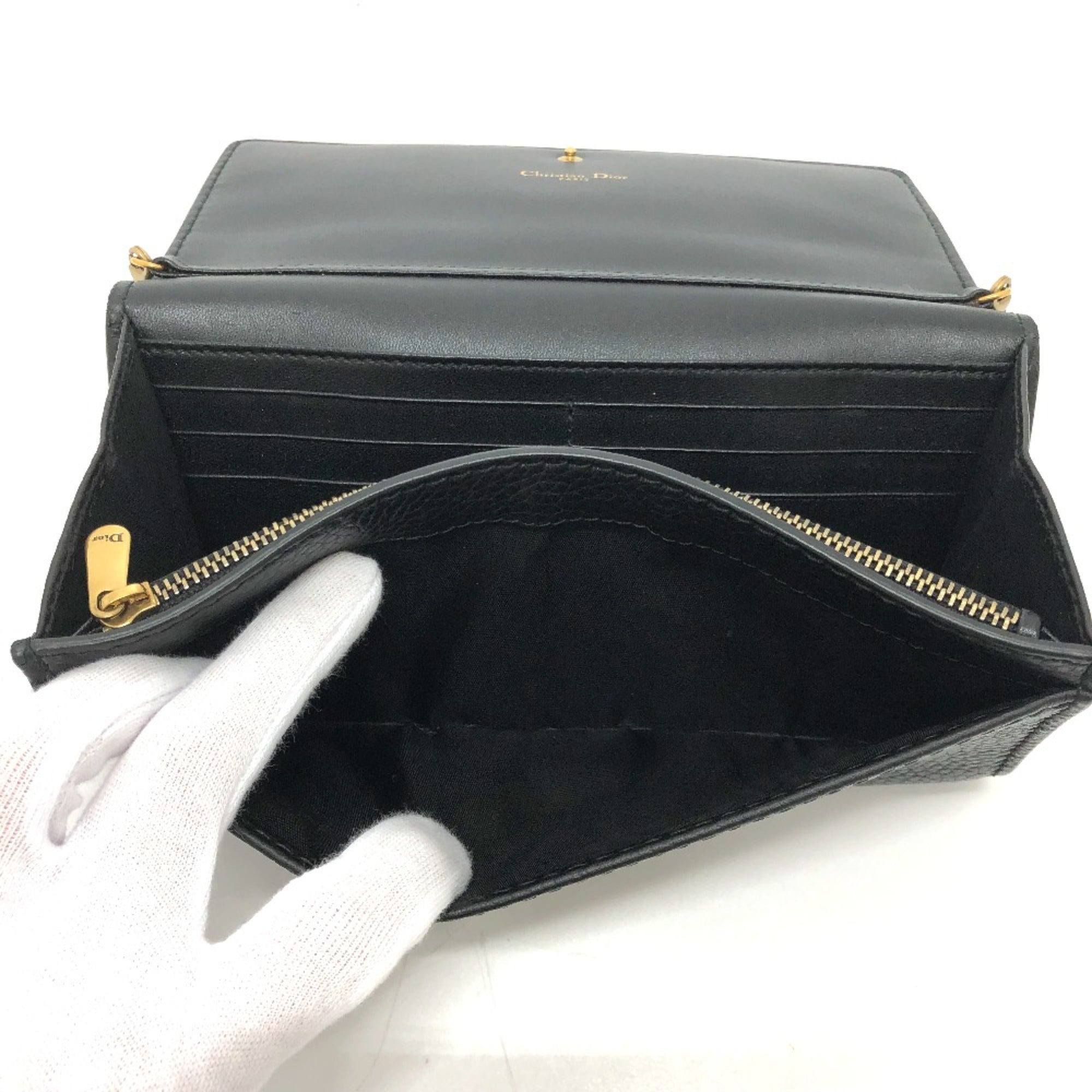 Christian Dior Black Leather Shoulder Bag ()