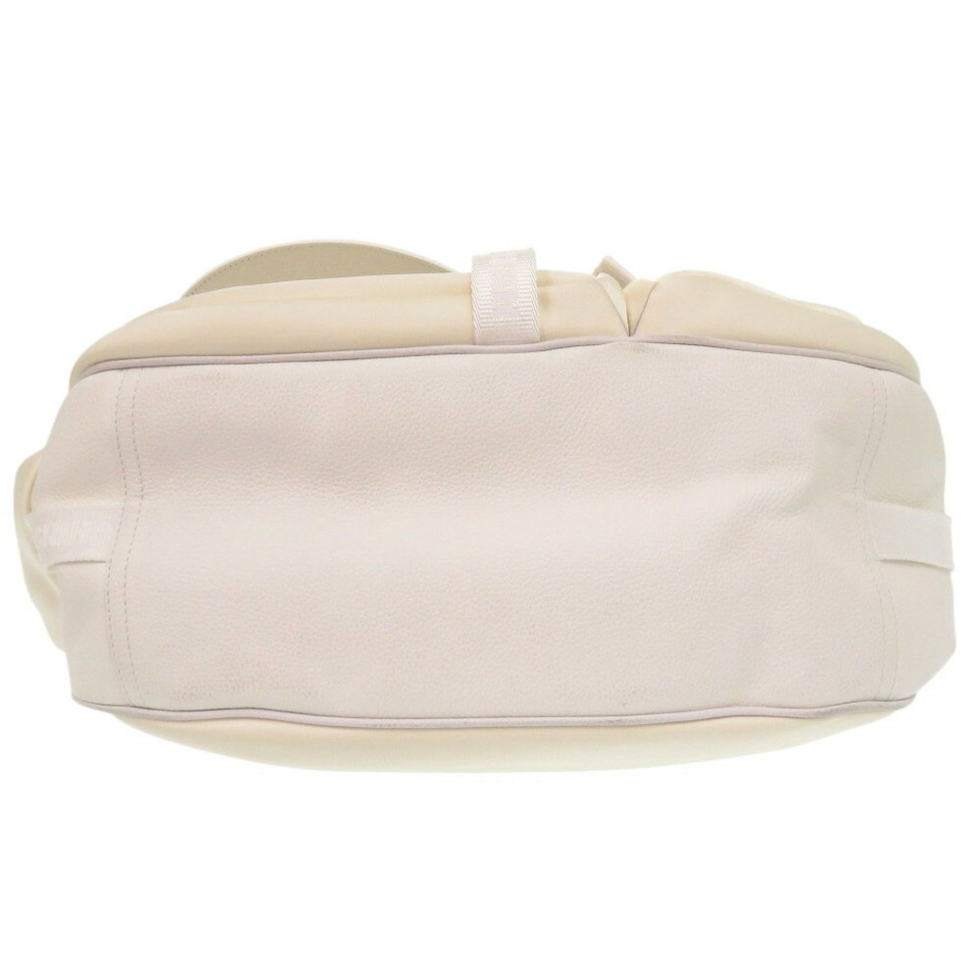 Christian Dior White Leather Nylon Shoulder Bag ()