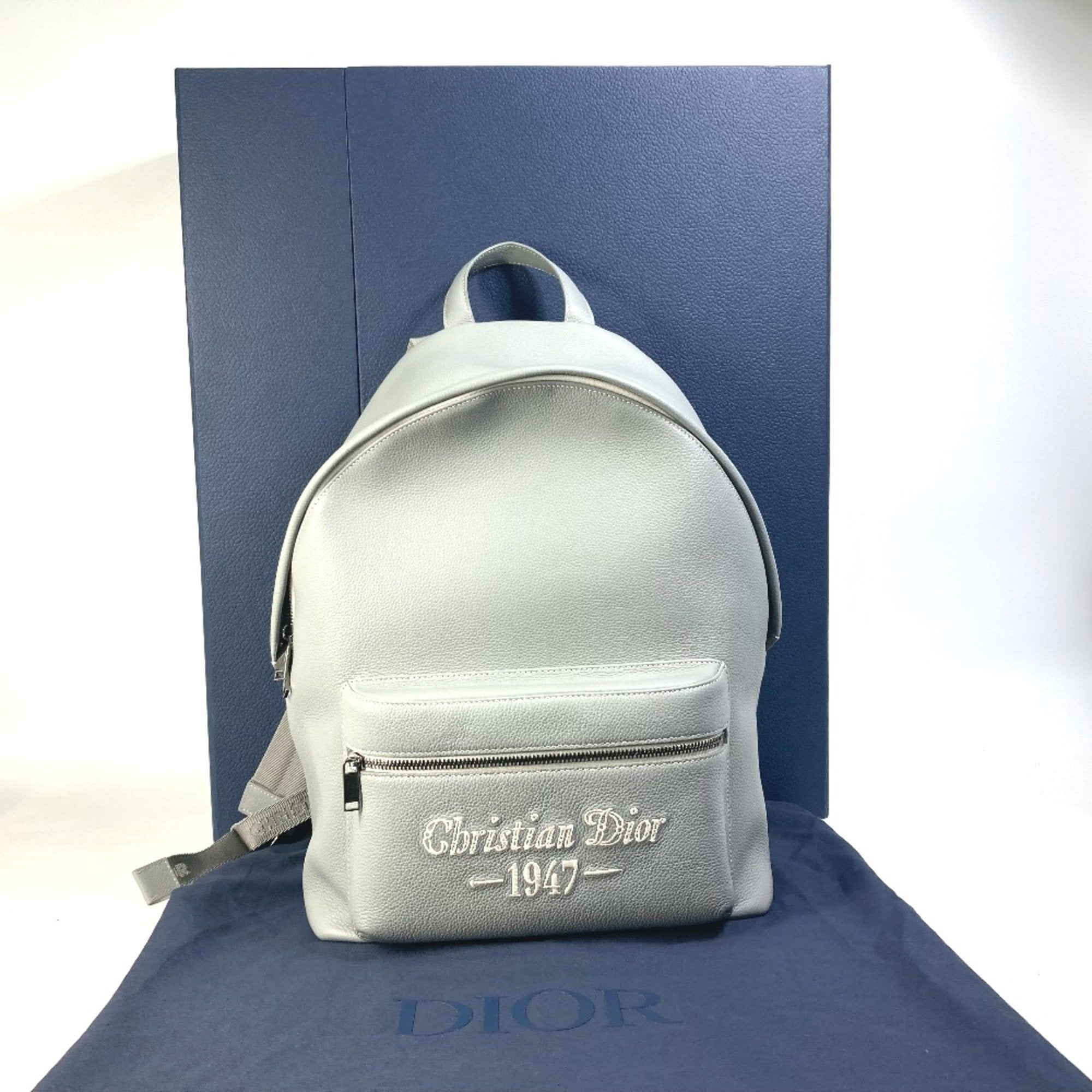 Christian Dior Gray Leather Backpack ()